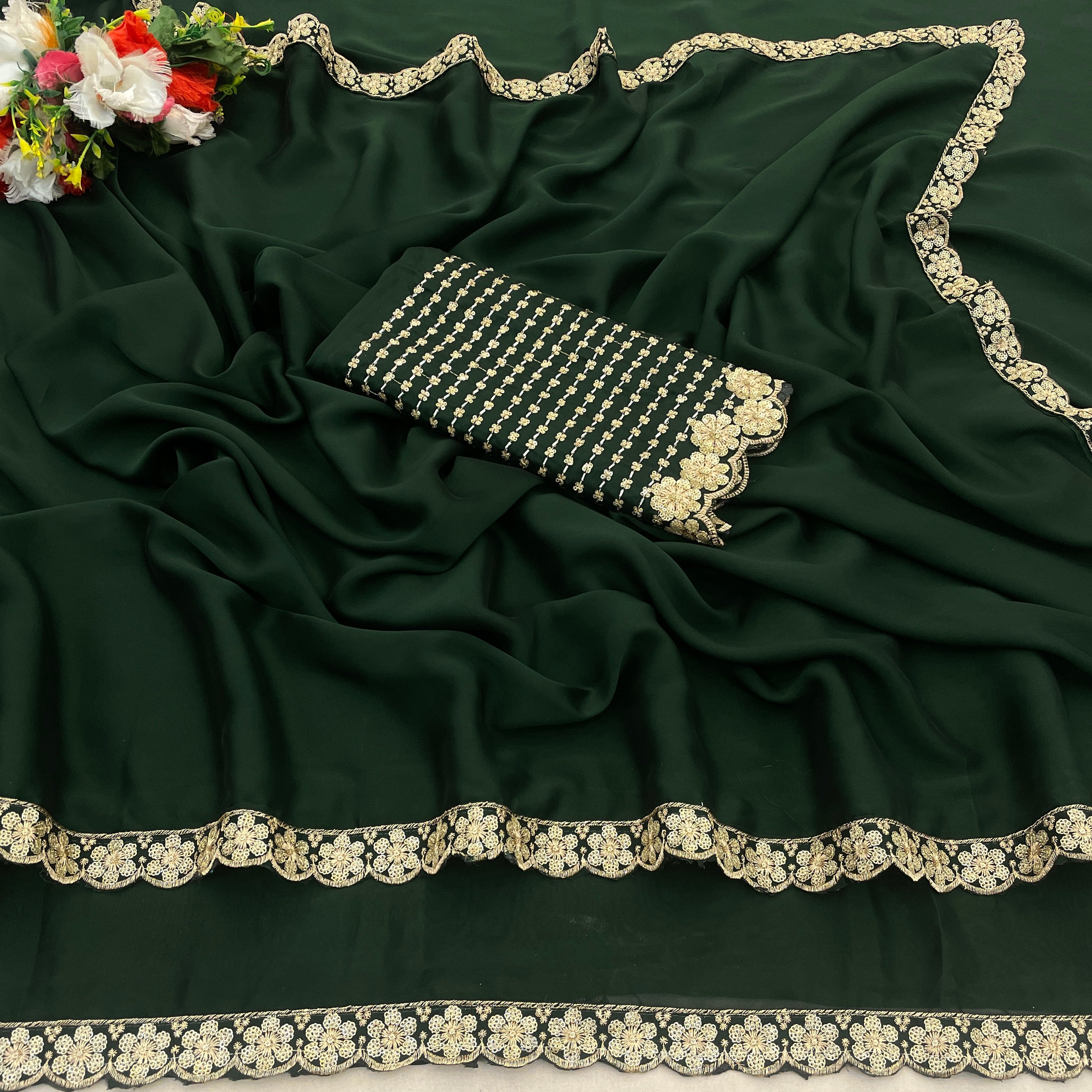 Where Art Meets Fashion: Premium Space Silk with C Pallu