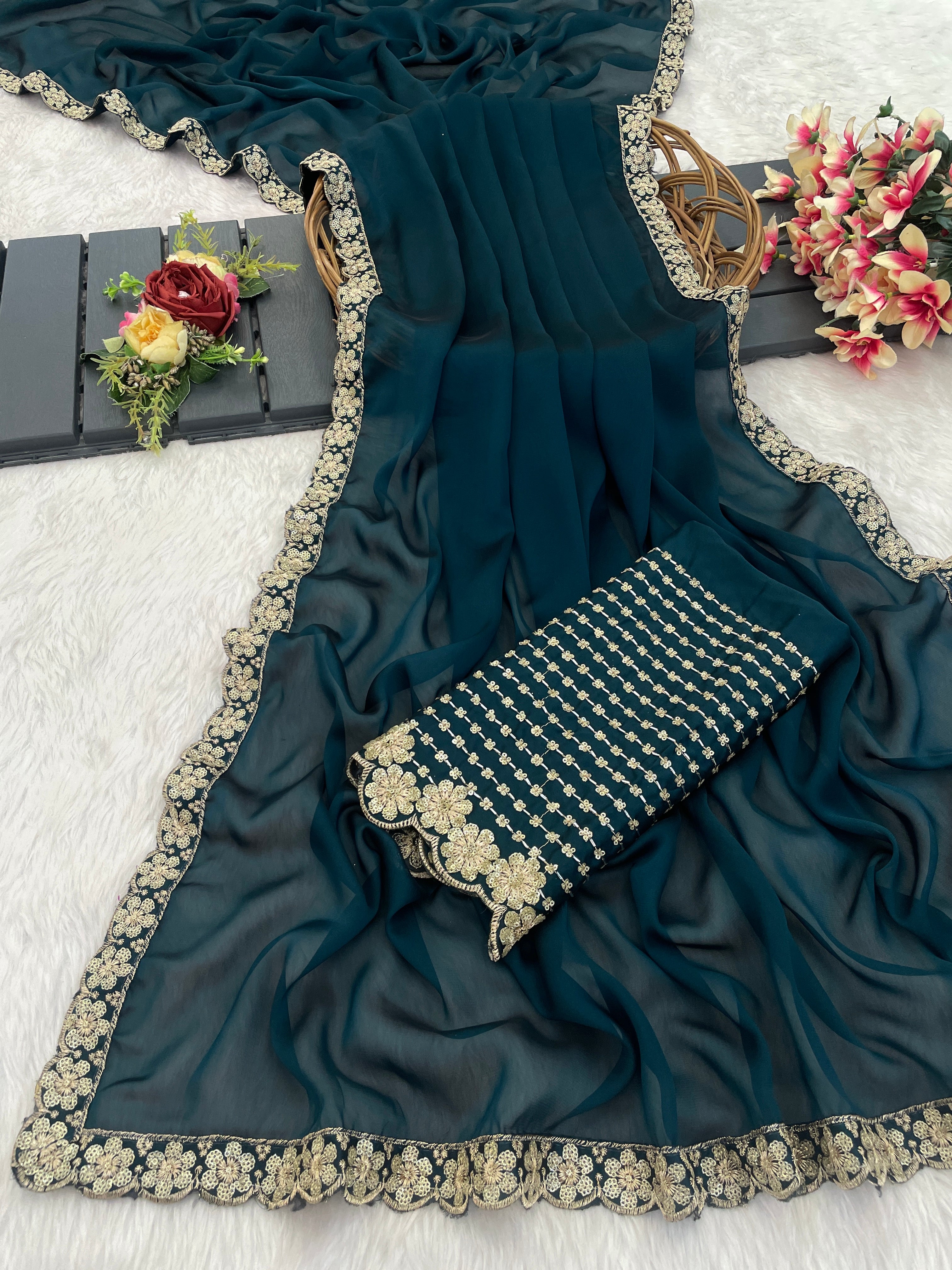 Wear the Brilliance: The Ultimate Embroidered Saree