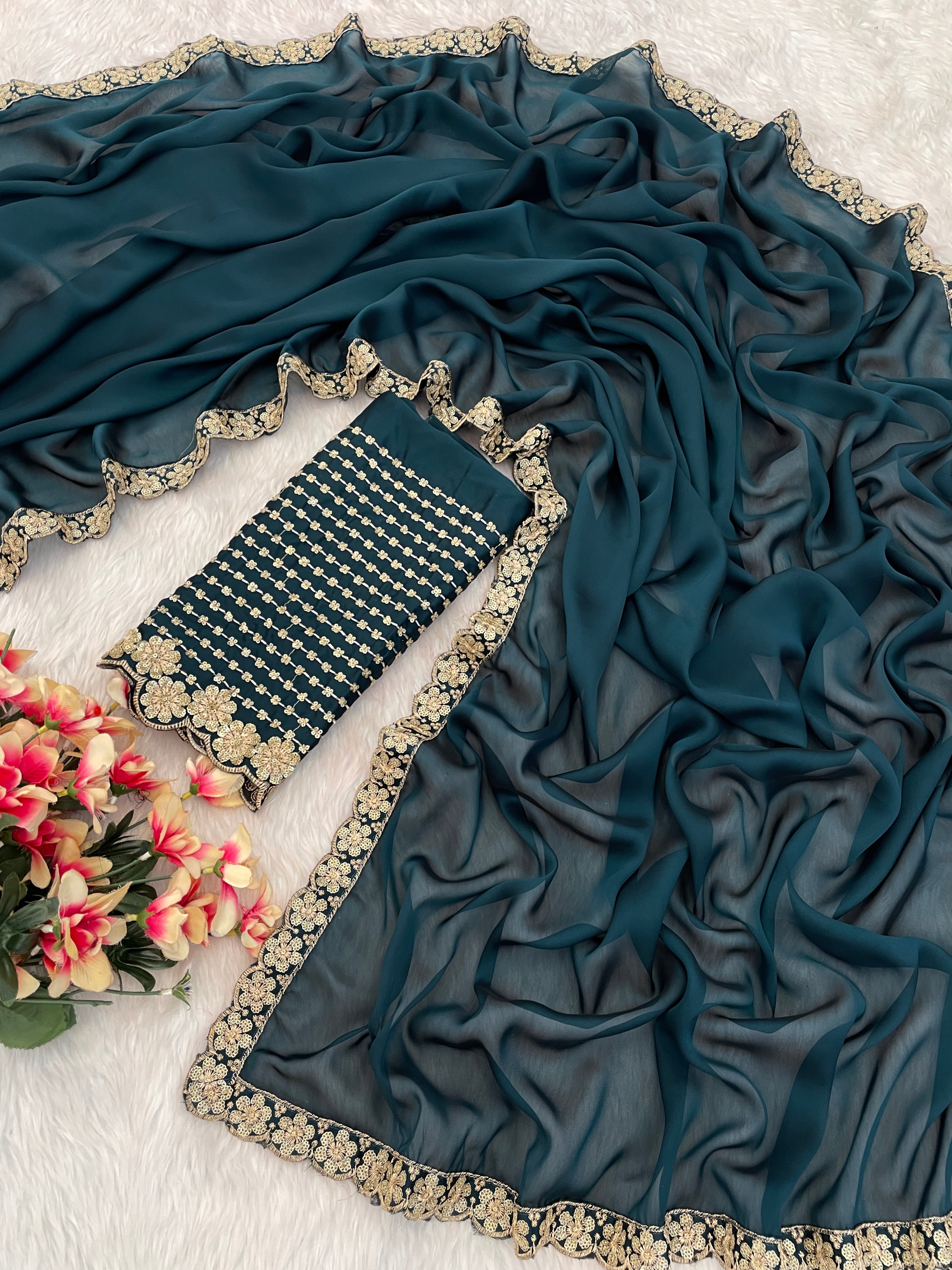 Wear the Brilliance: The Ultimate Embroidered Saree