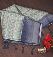 Digital soft silk printed saree in Lavender