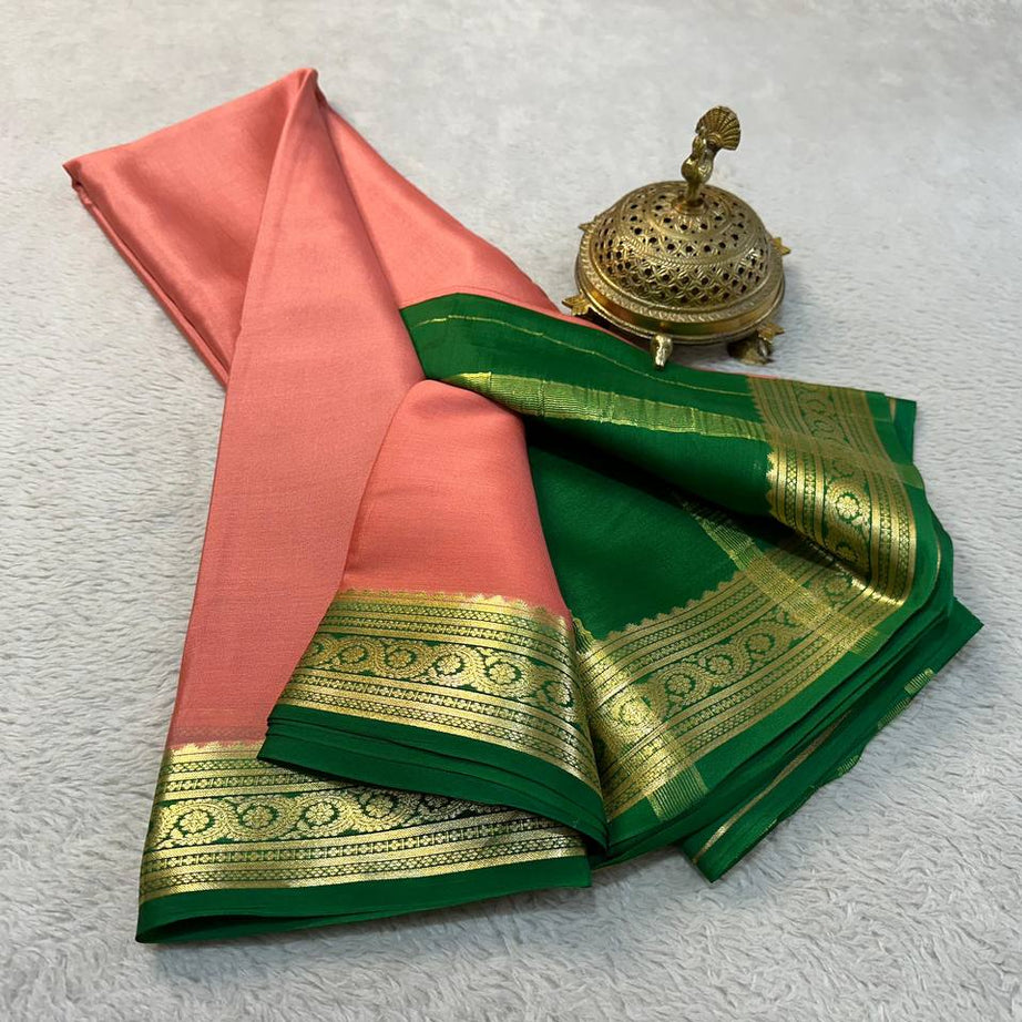 Beautiful Pure Mysore silk sarees in Elegant Traditional border