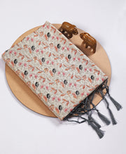 Digital soft silk printed saree in Grey