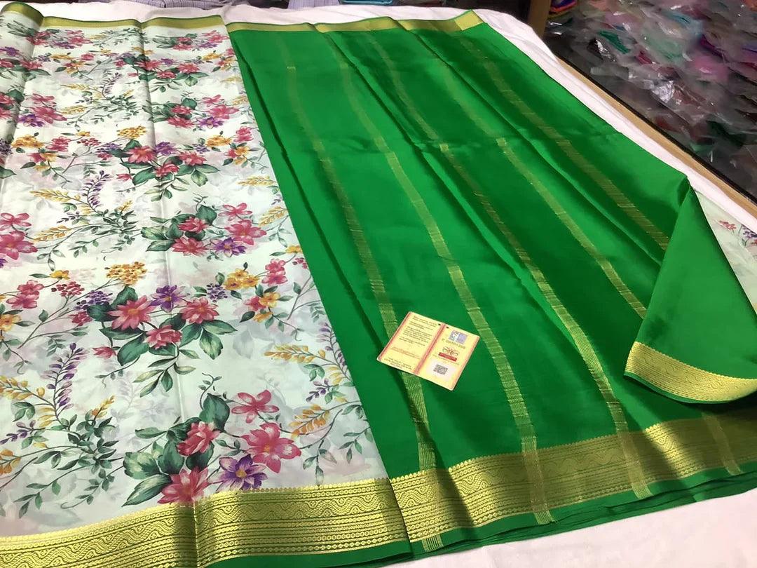 Premium Mysore Printed Silk Sarees Collection