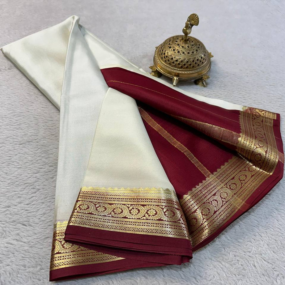 Beautiful Pure Mysore silk sarees in Elegant Traditional border