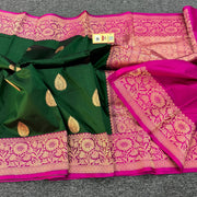 Royal Banarasi Katan Silk Weaving Saree with Border Blouse – Bridal Wedding Collection