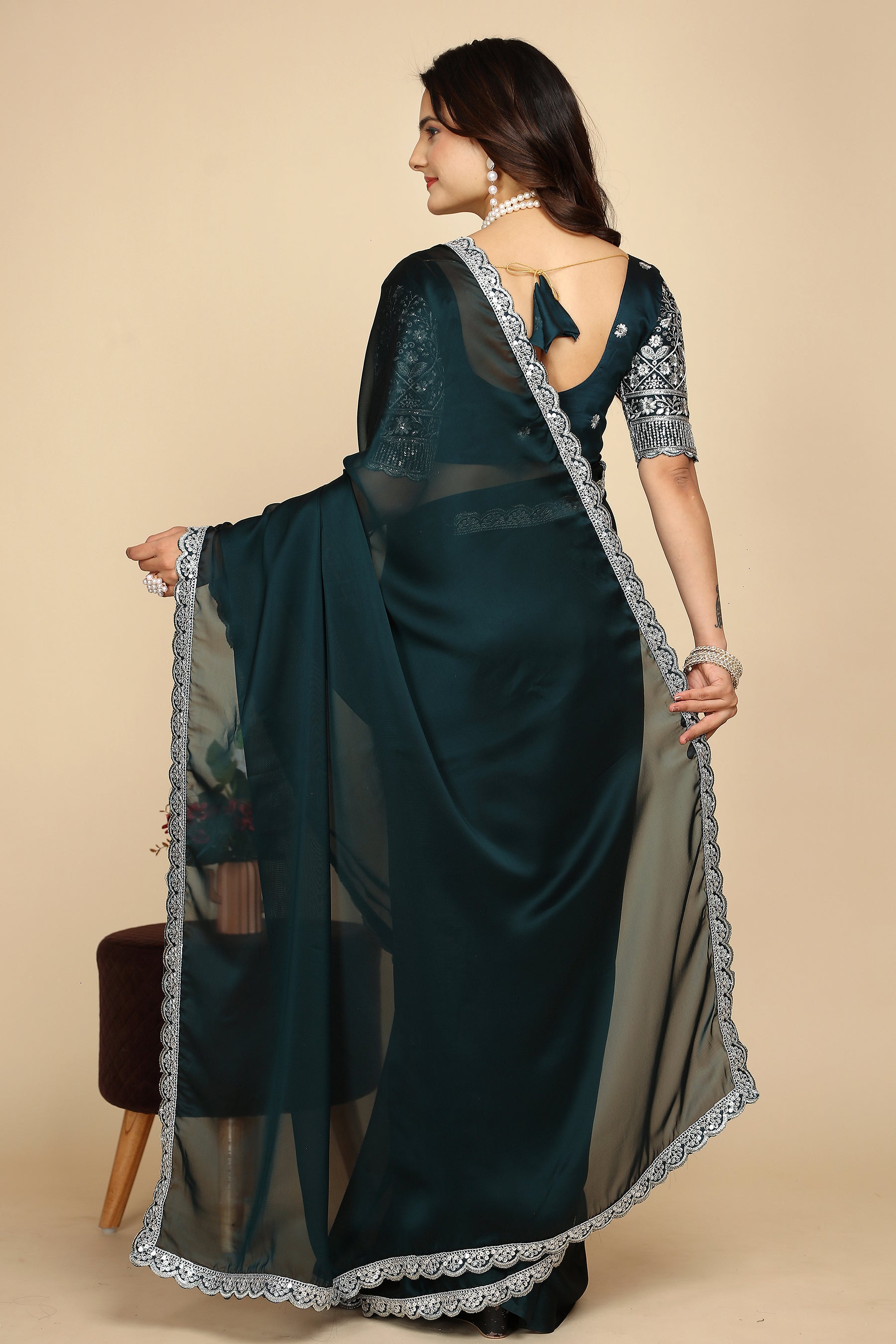 Drape Yourself in Sophistication: Stunning Hand-Embroidered Saree