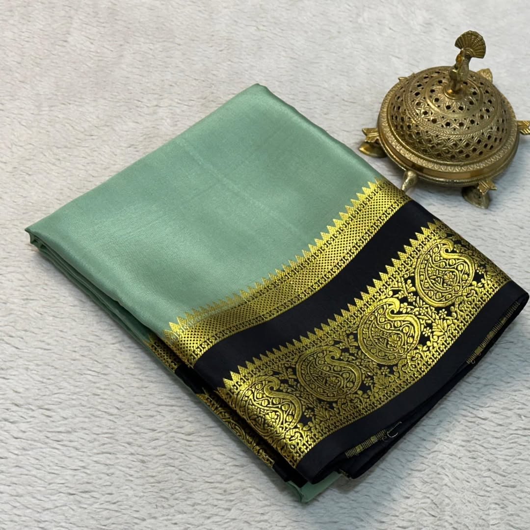 Traditional Charm: Mysore Silk Sarees with Mango Bentex Border
