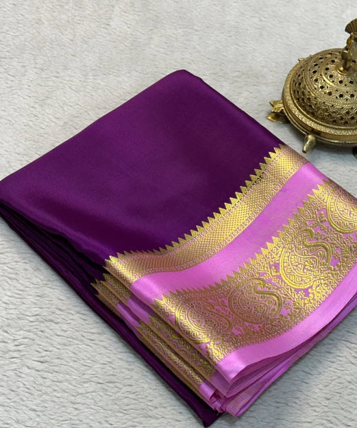 Traditional Charm: Mysore Silk Sarees with Mango Bentex Border