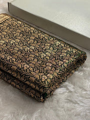 Peacock Shades Banarasi Satin Katan Silk Saree with Jacquard Weave