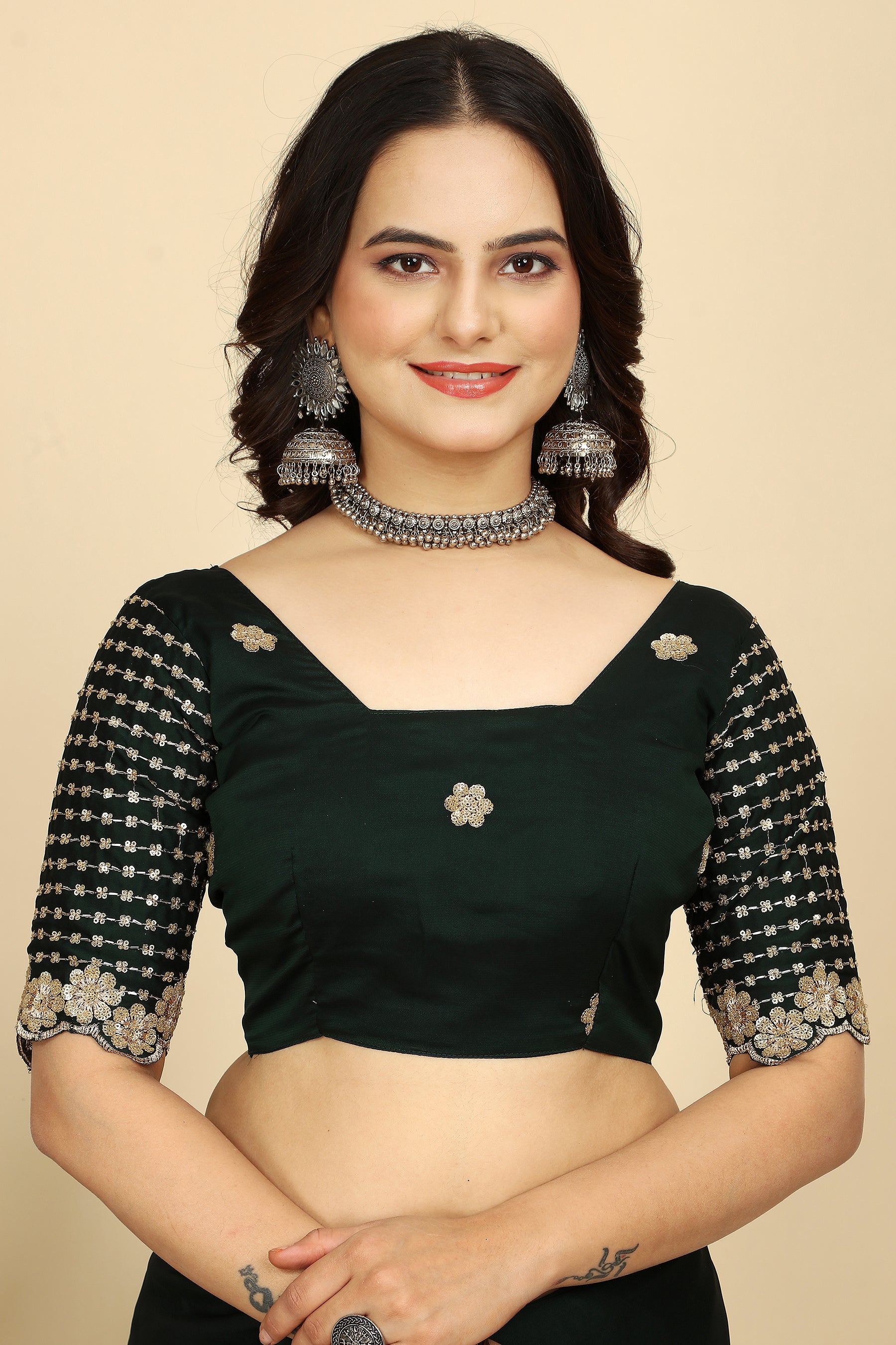 Where Art Meets Fashion: Premium Space Silk with C Pallu