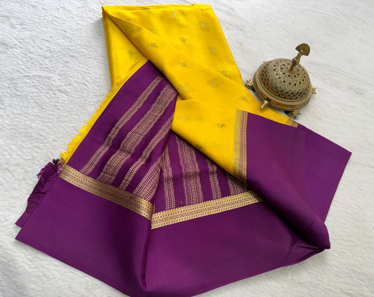Crepe Mangoo Silk Saree with Bentex Border & Rich Pallu | Elegant Festive Collection