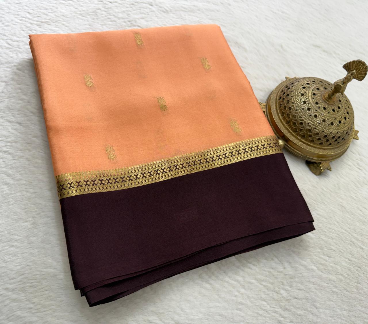 Crepe Mangoo Silk Saree with Bentex Border & Rich Pallu | Elegant Festive Collection