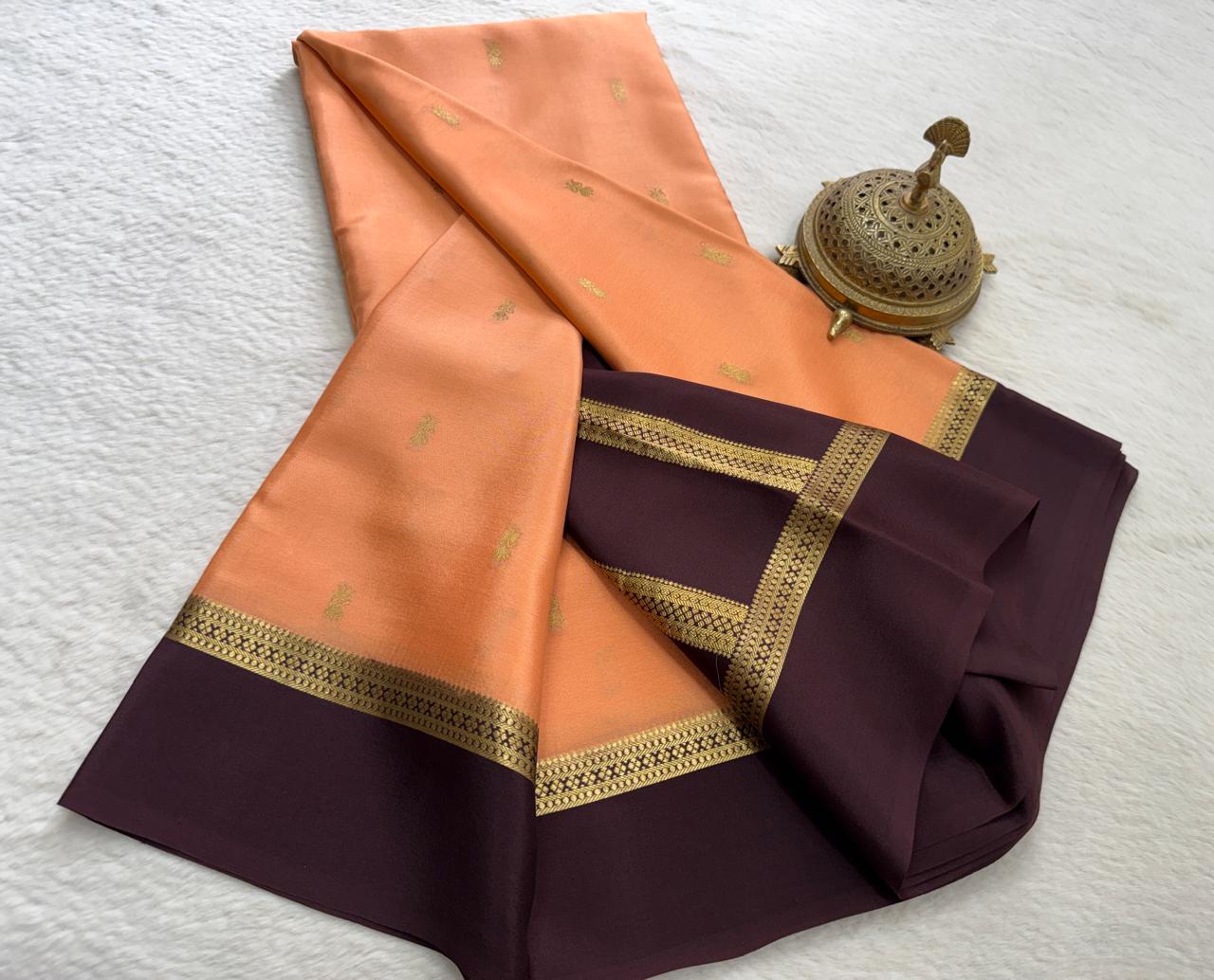 Crepe Mangoo Silk Saree with Bentex Border & Rich Pallu | Elegant Festive Collection