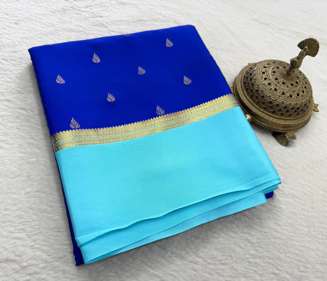 Crepe Mangoo Silk Saree with Bentex Border & Rich Pallu | Elegant Festive Collection