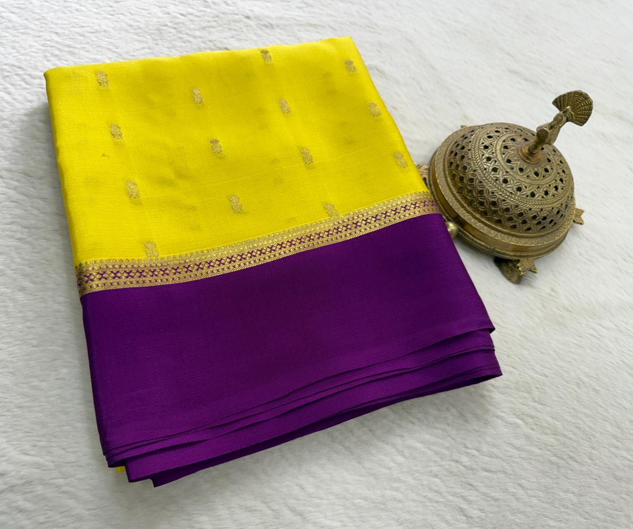 Crepe Mangoo Silk Saree with Bentex Border & Rich Pallu | Elegant Festive Collection