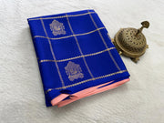 Crepe Silk Saree with Rich Pallu – Borderless Checks Pattern | Premium Ethnic Wear