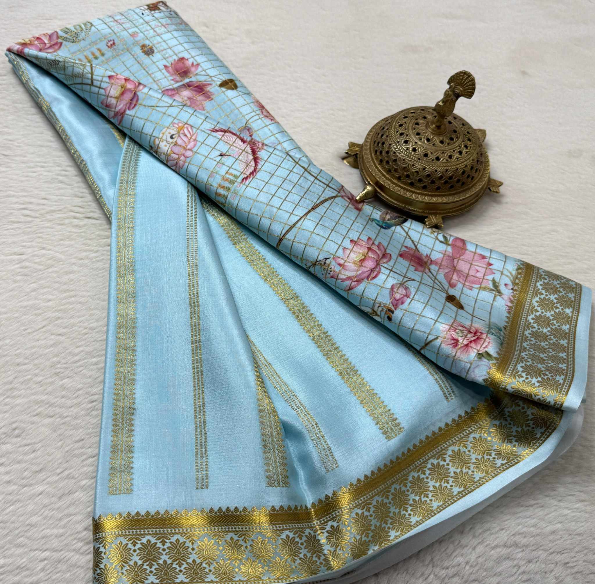 Exclusive Printed Soft Silk Saree with Pichwai & Peacock Prints | Designer Mysore Silk Saree