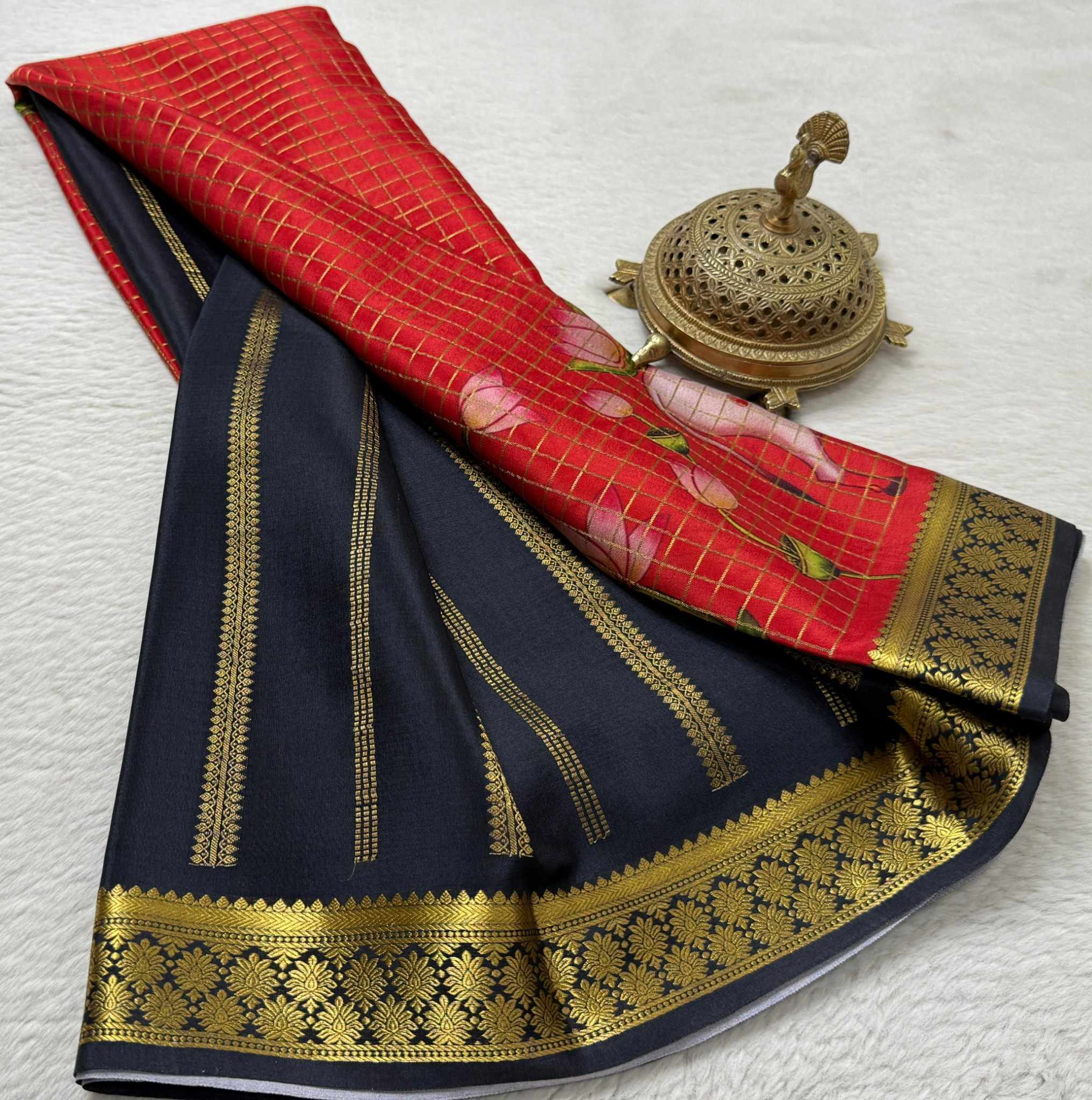 Exclusive Printed Soft Silk Saree with Pichwai & Peacock Prints | Designer Mysore Silk Saree
