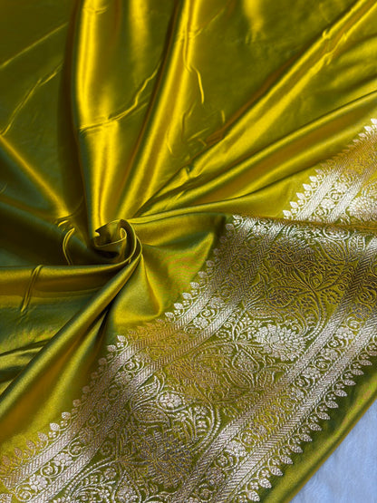 Floral Jaal Pattern Banarasi Satin Katan Silk Saree