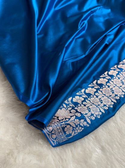 Mashru Silk Banarasi Saree with Rupa Sona Motifs & Scalloped Border