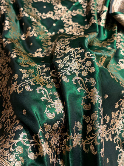 Jaal Pattern Banarasi Satin Silk Saree | Satin Katan Silk Saree by Mysorepattu