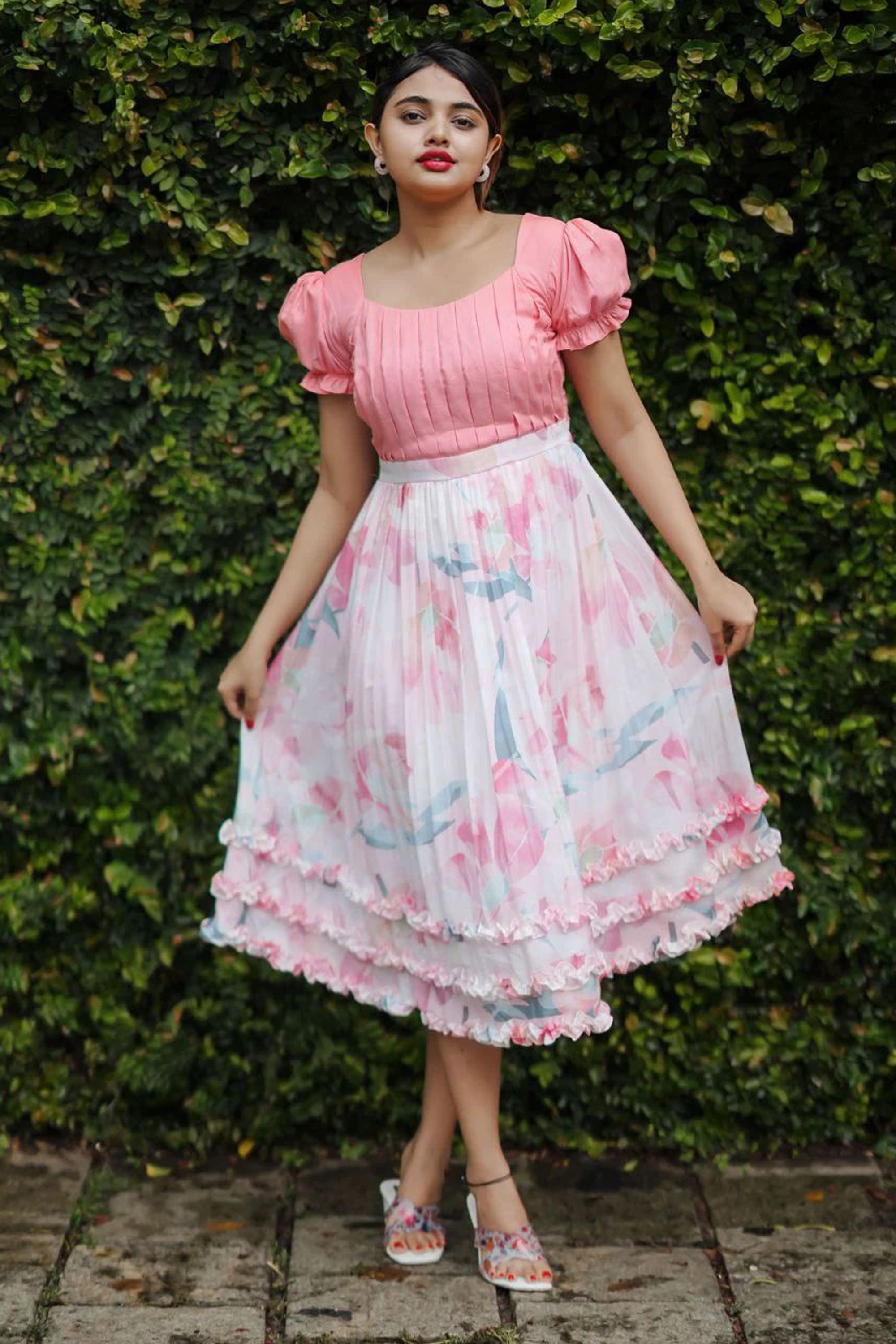 Women's Wearing Daisy Drizzle Pink Dress