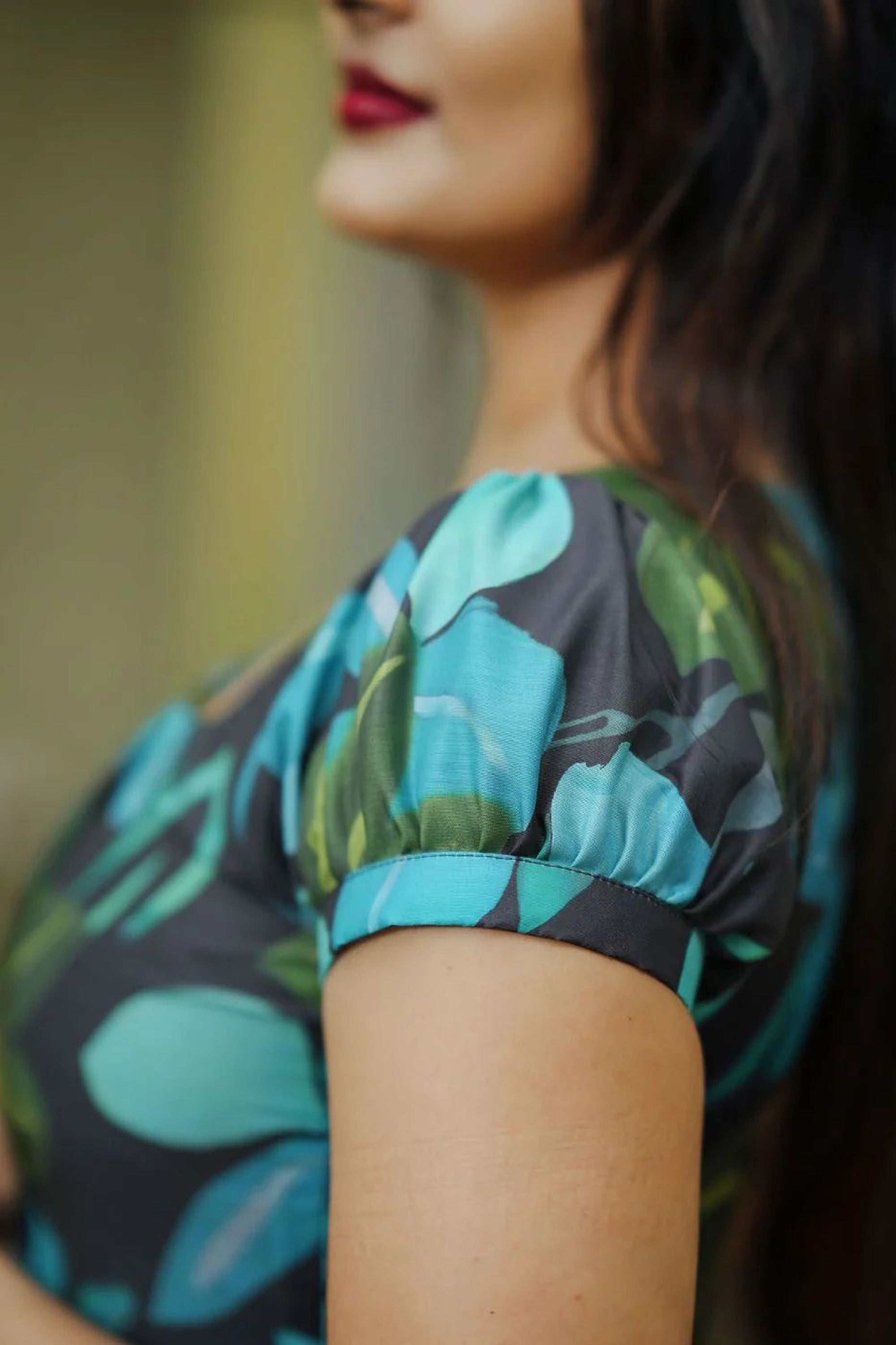 Women's Multi Color Abstract Print Muslin Dress