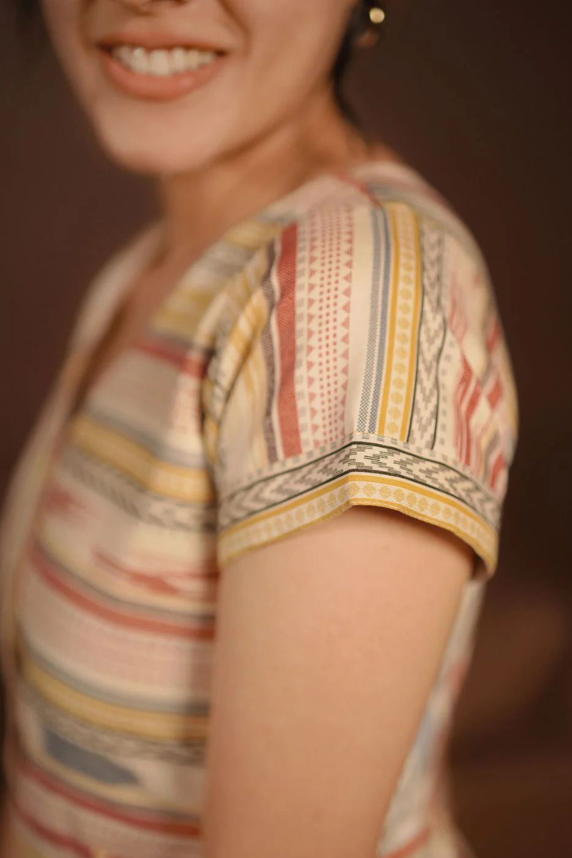 Classy Cream Striped Dress