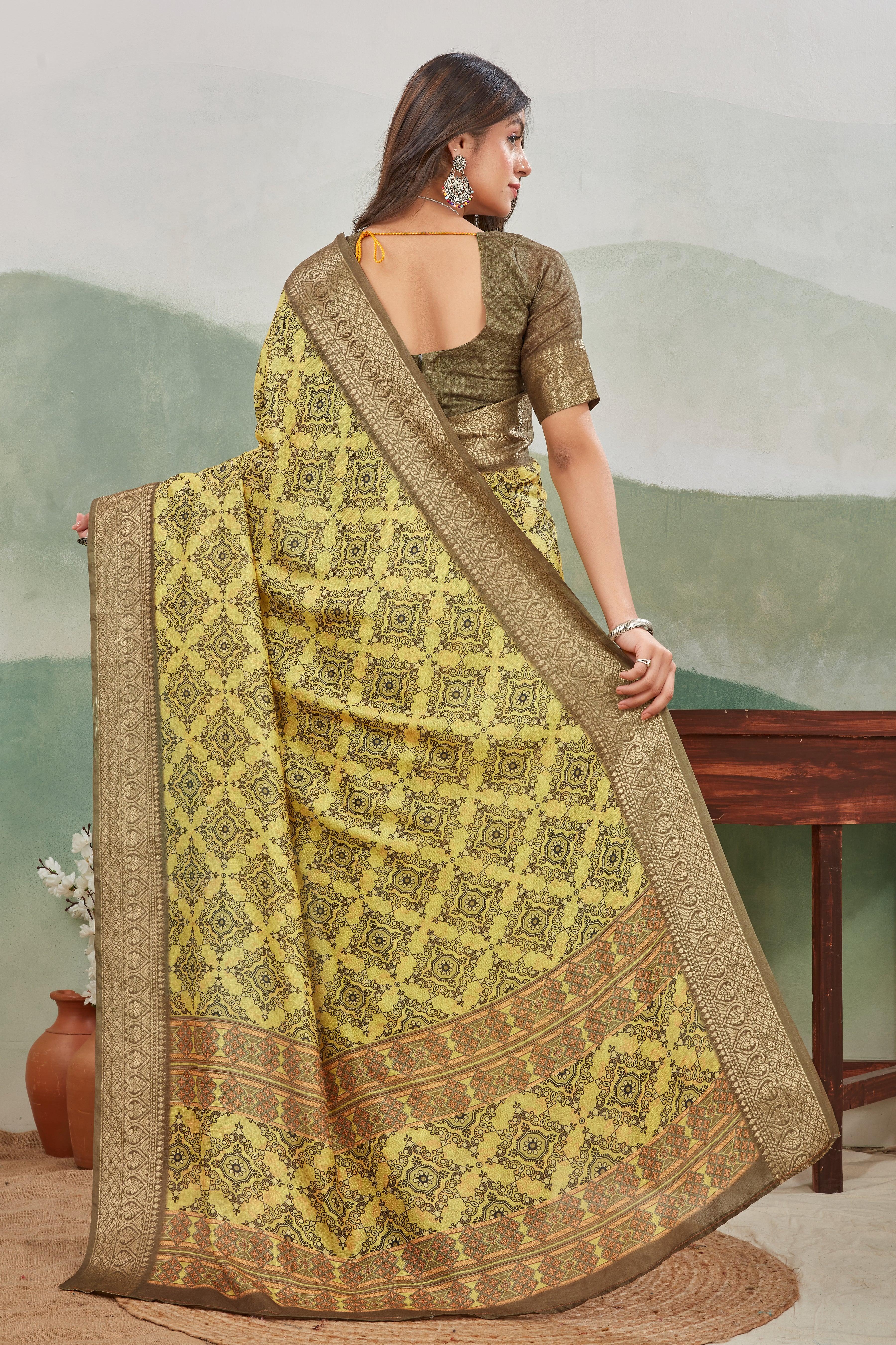 Exclusive Viscose Khaadi Jute Soft Silk Sarees