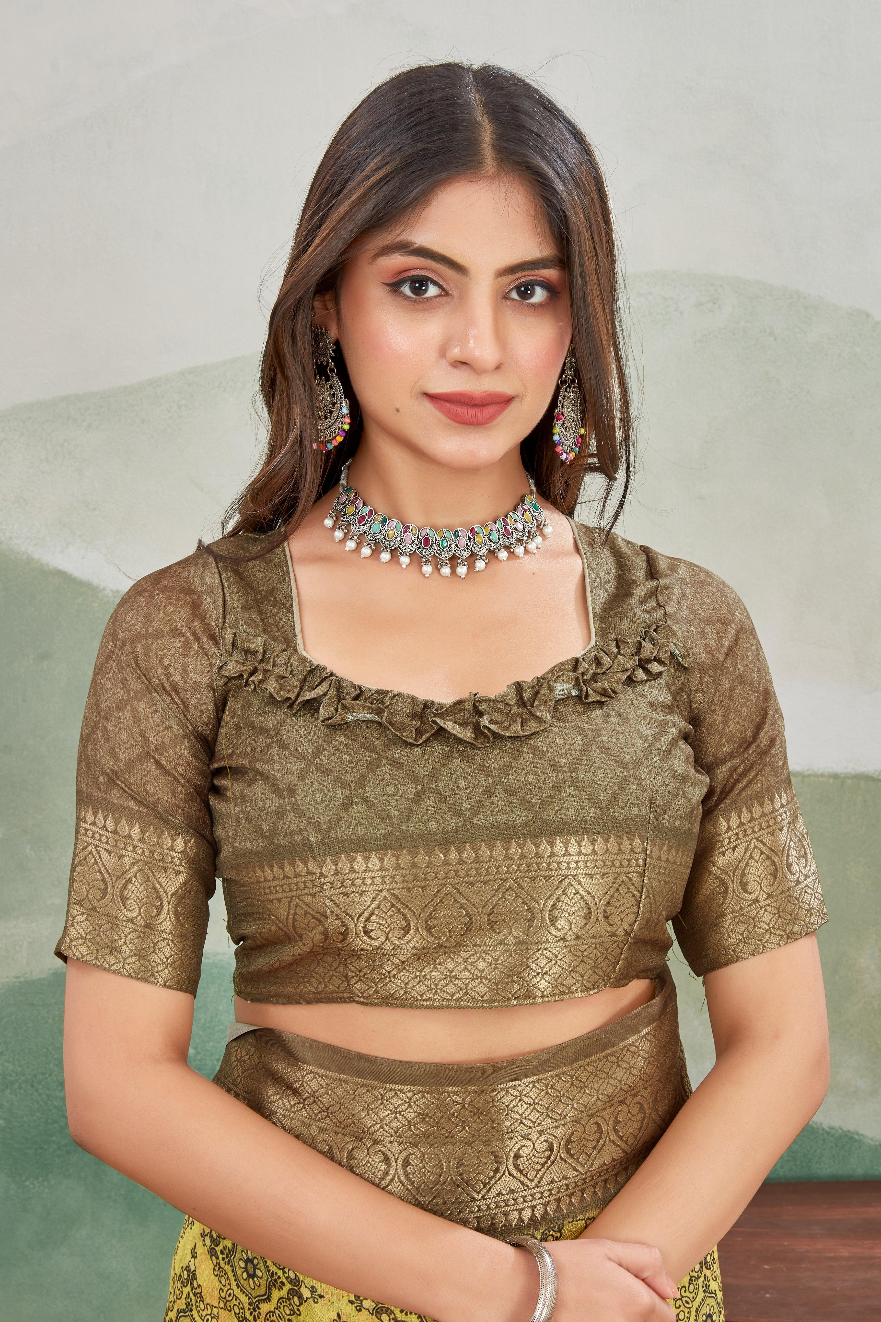 Exclusive Viscose Khaadi Jute Soft Silk Sarees