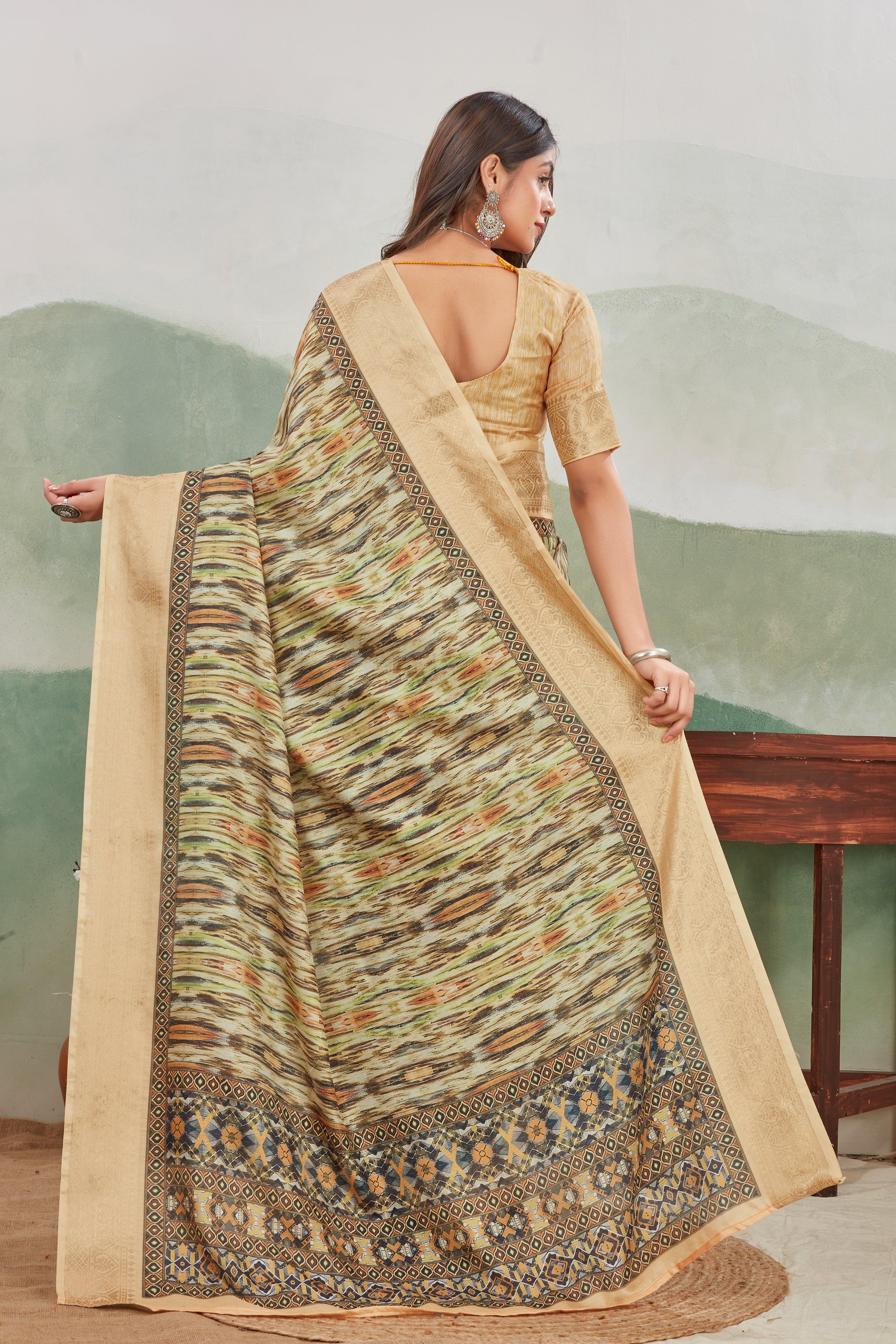 Premium Viscose Khaadi Jute Soft Silk Sarees