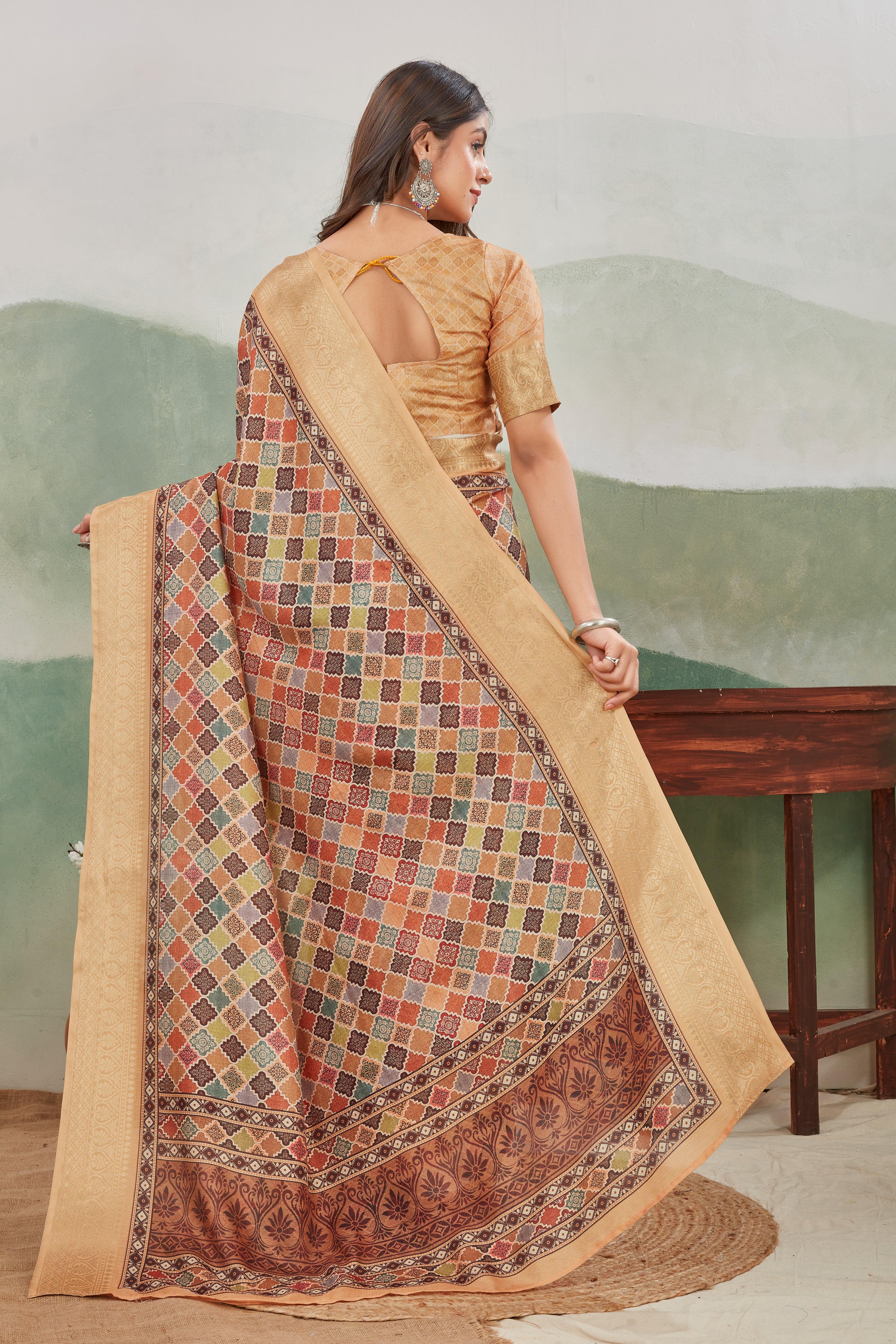 Viscose Khaadi Jute Soft Silk Sarees