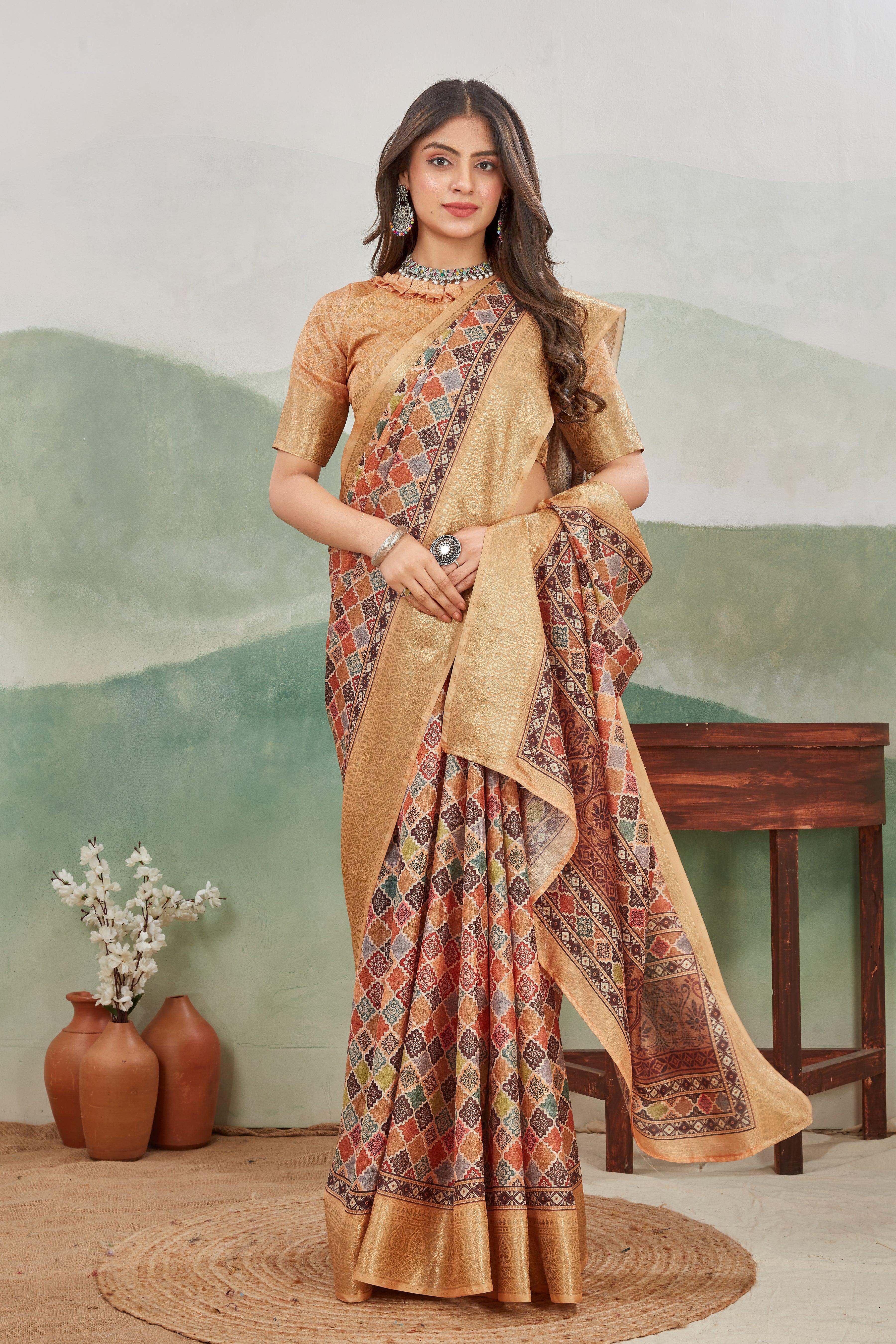 Viscose Khaadi Jute Soft Silk Sarees