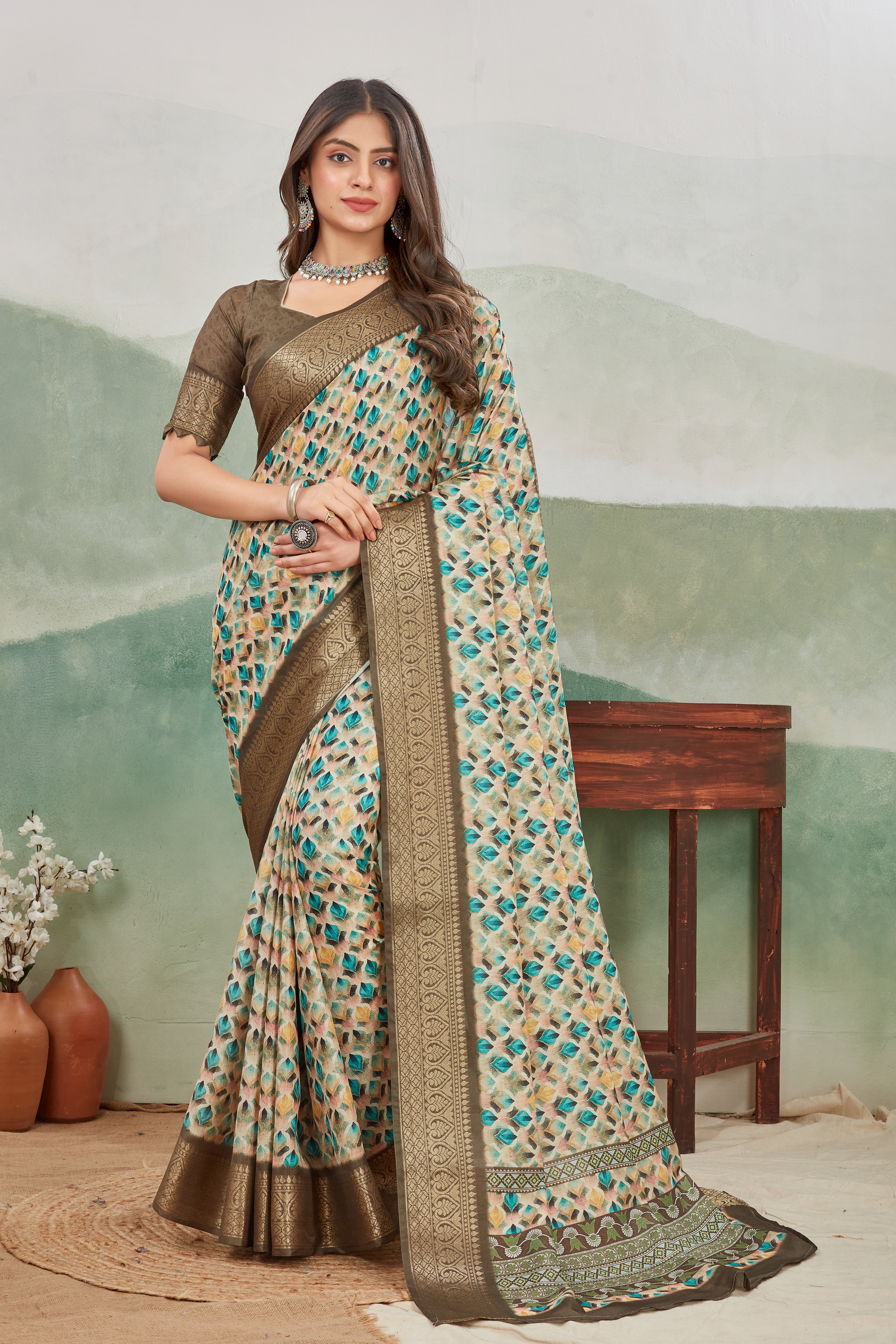 Soft Silk Viscose Khaadi Jute Sarees