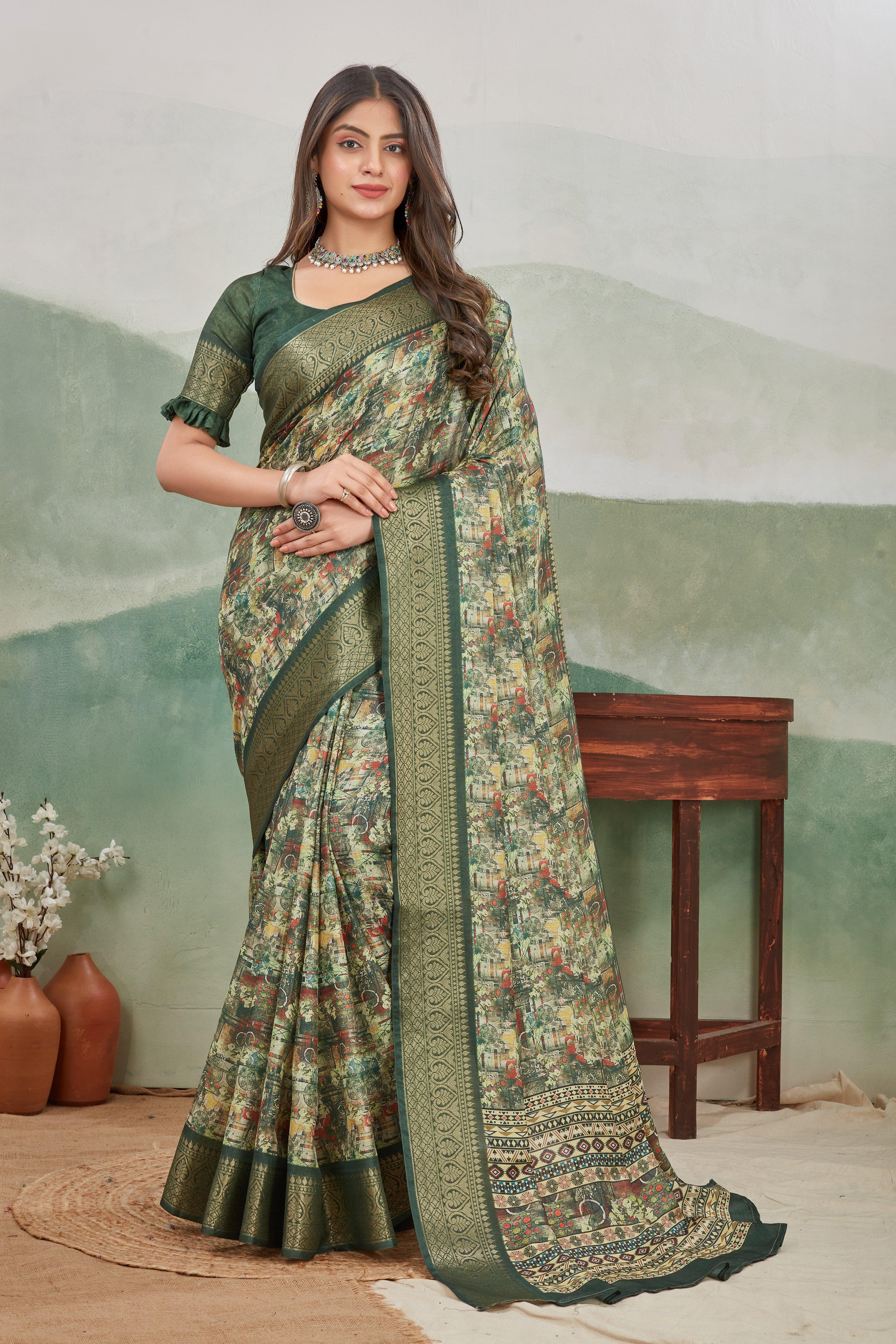 Exclusive Khaadi Jute Soft Silk Sarees