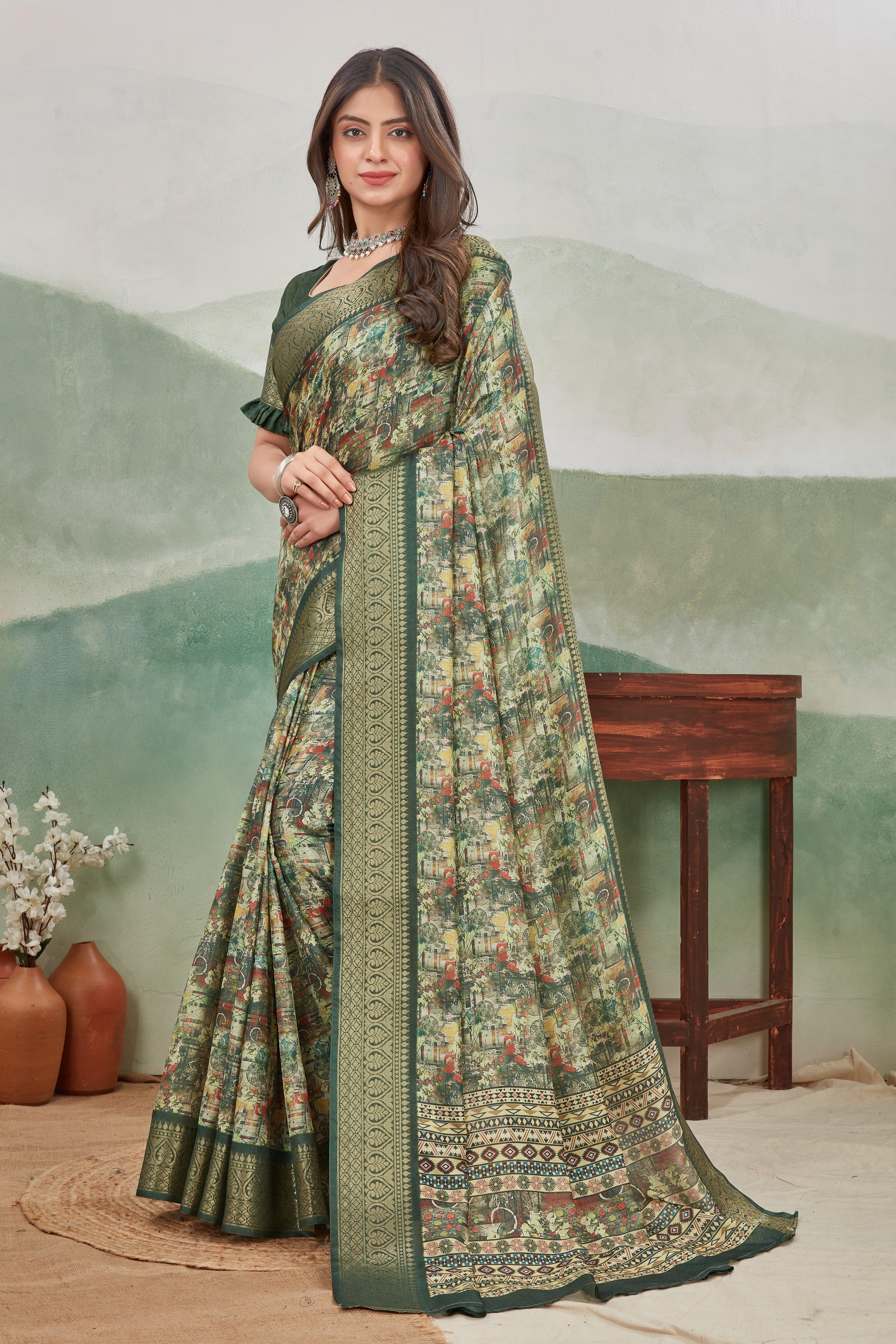 Exclusive Khaadi Jute Soft Silk Sarees