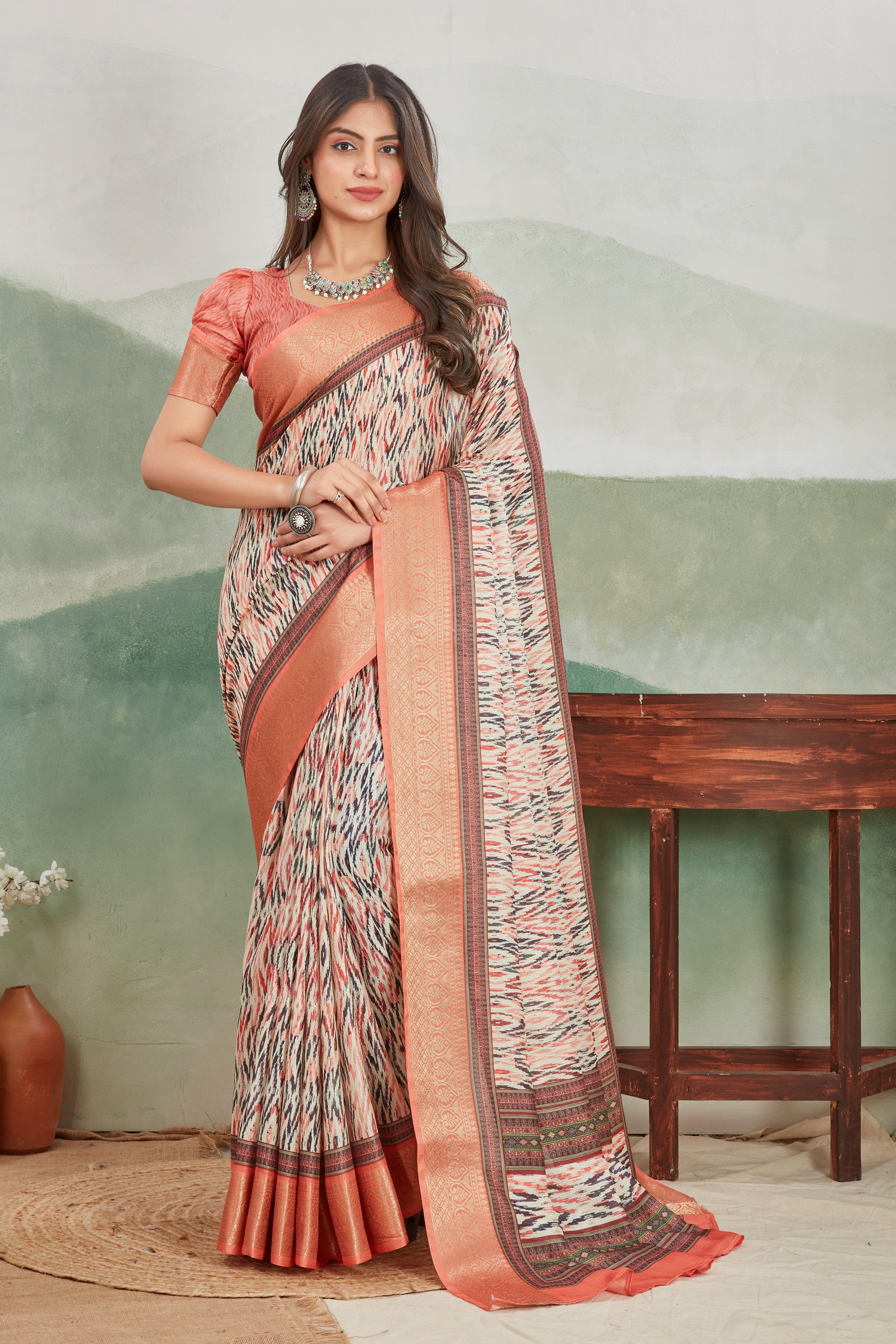 Elegant Viscose Khaadi Jute Soft Silk Sarees for Festive & Party Wear