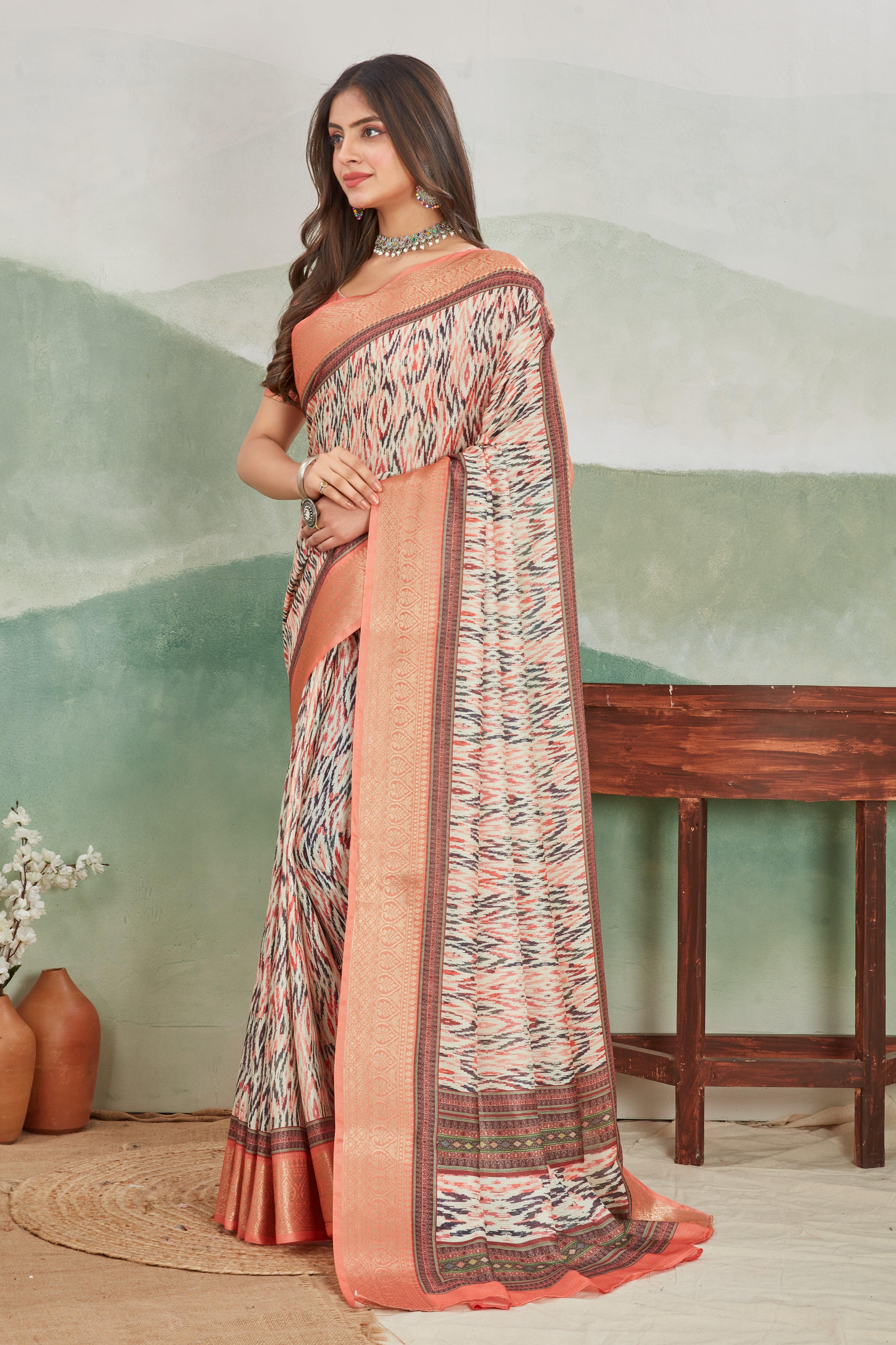 Elegant Viscose Khaadi Jute Soft Silk Sarees for Festive & Party Wear