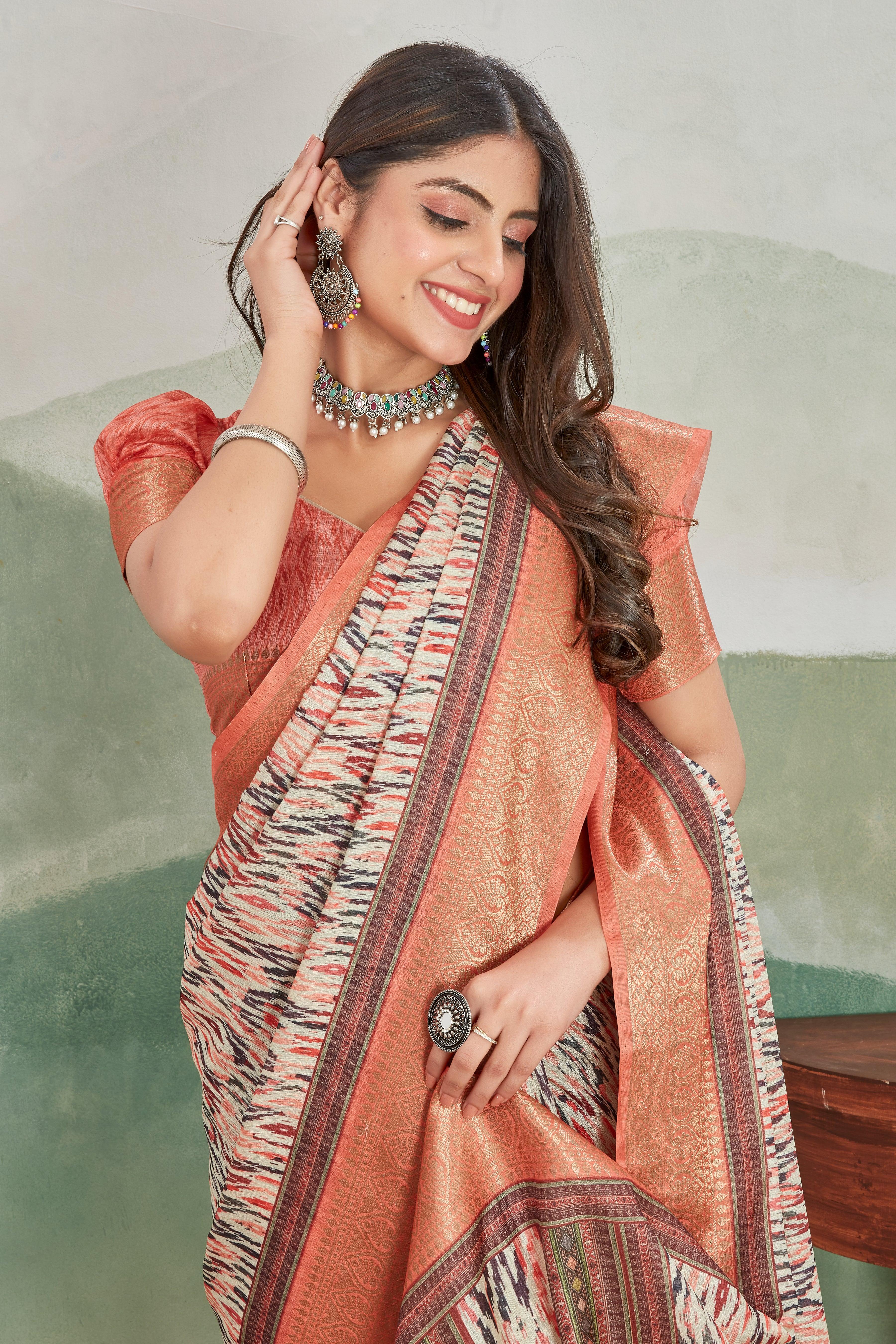 Elegant Viscose Khaadi Jute Soft Silk Sarees for Festive & Party Wear