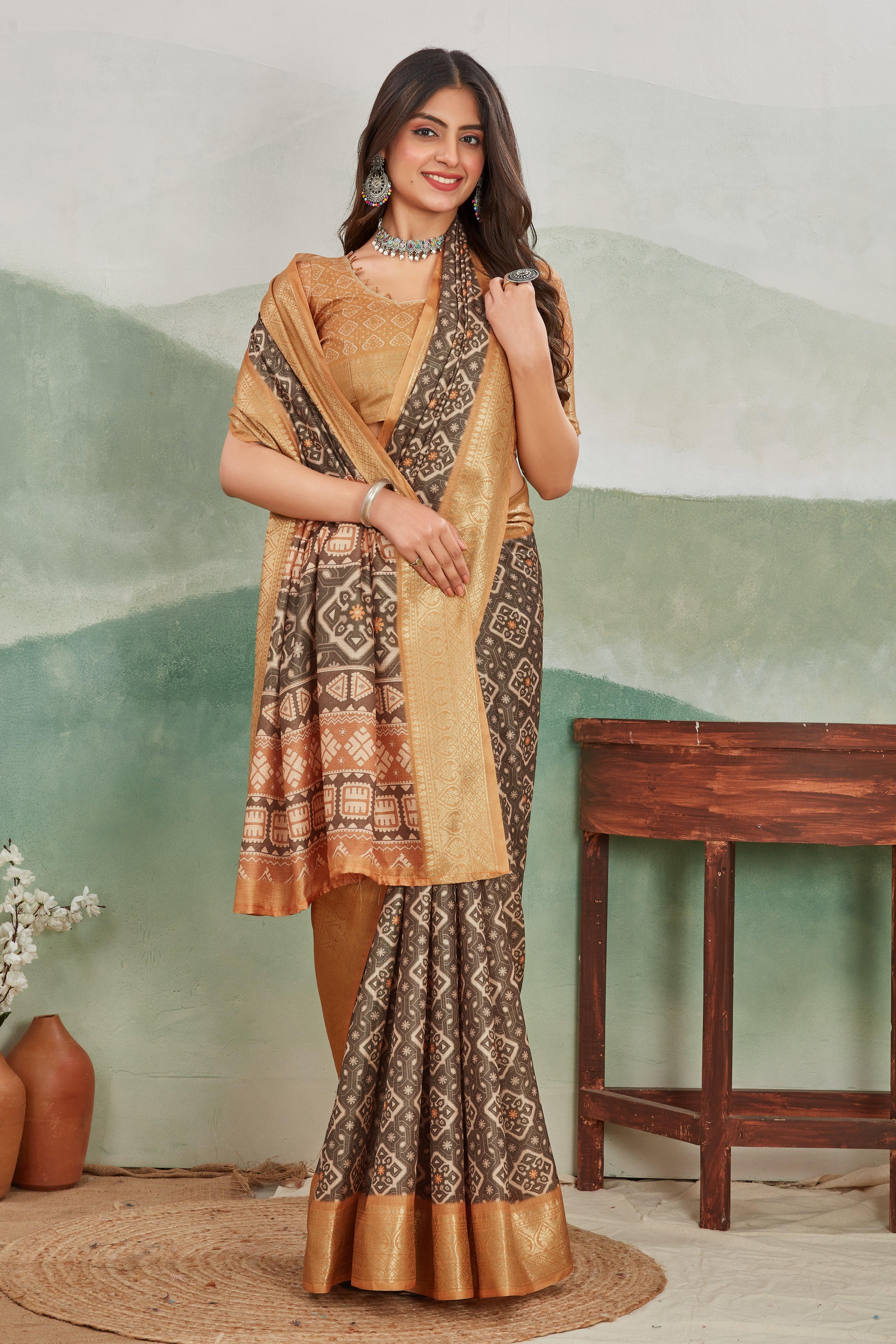 Soft Silk Viscose Khaadi Jute Sarees – Exclusive Handcrafted Elegance
