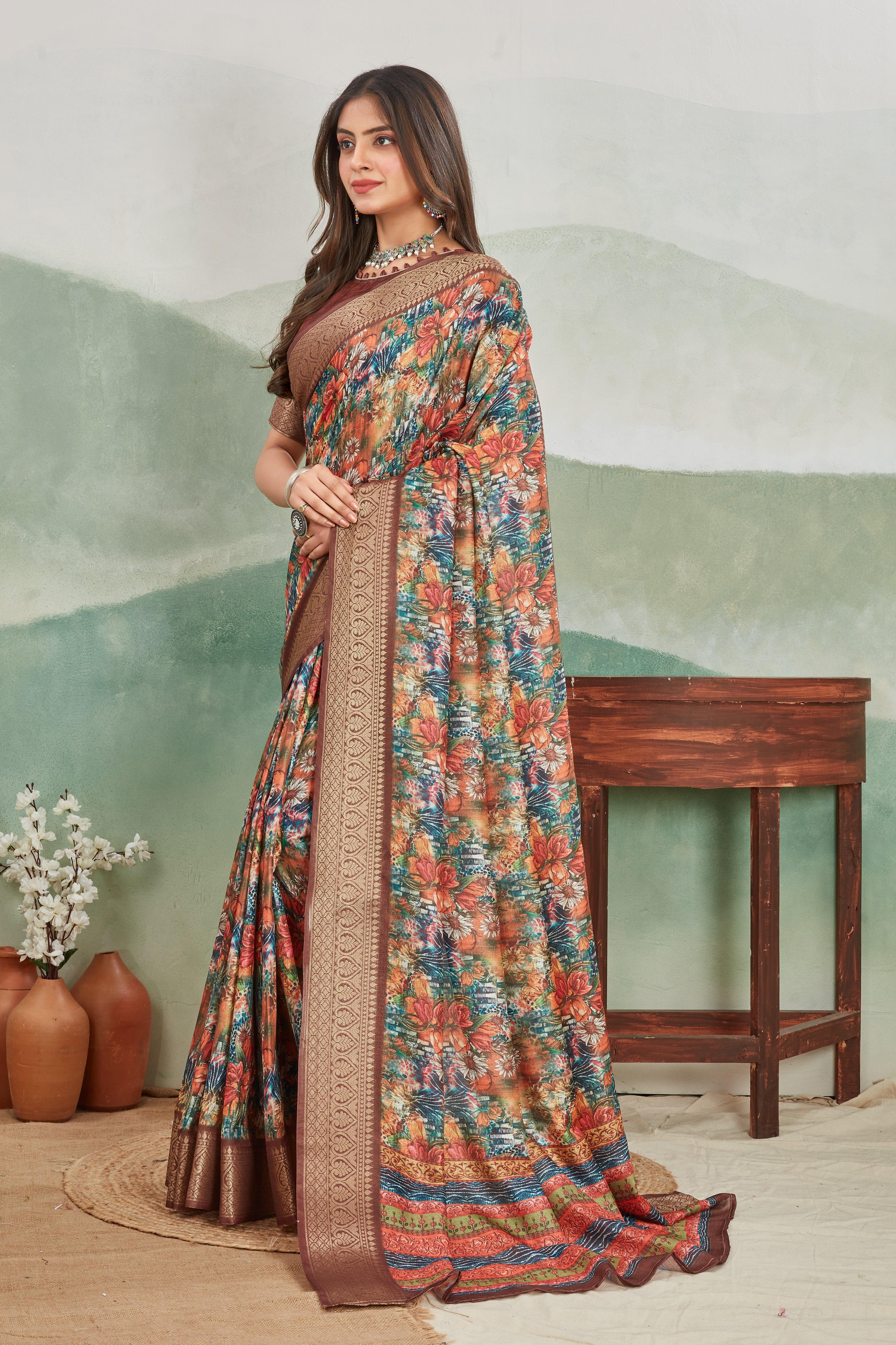 Exclusive Viscose Khaadi Jute Sarees – Soft Silk Elegance Redefined