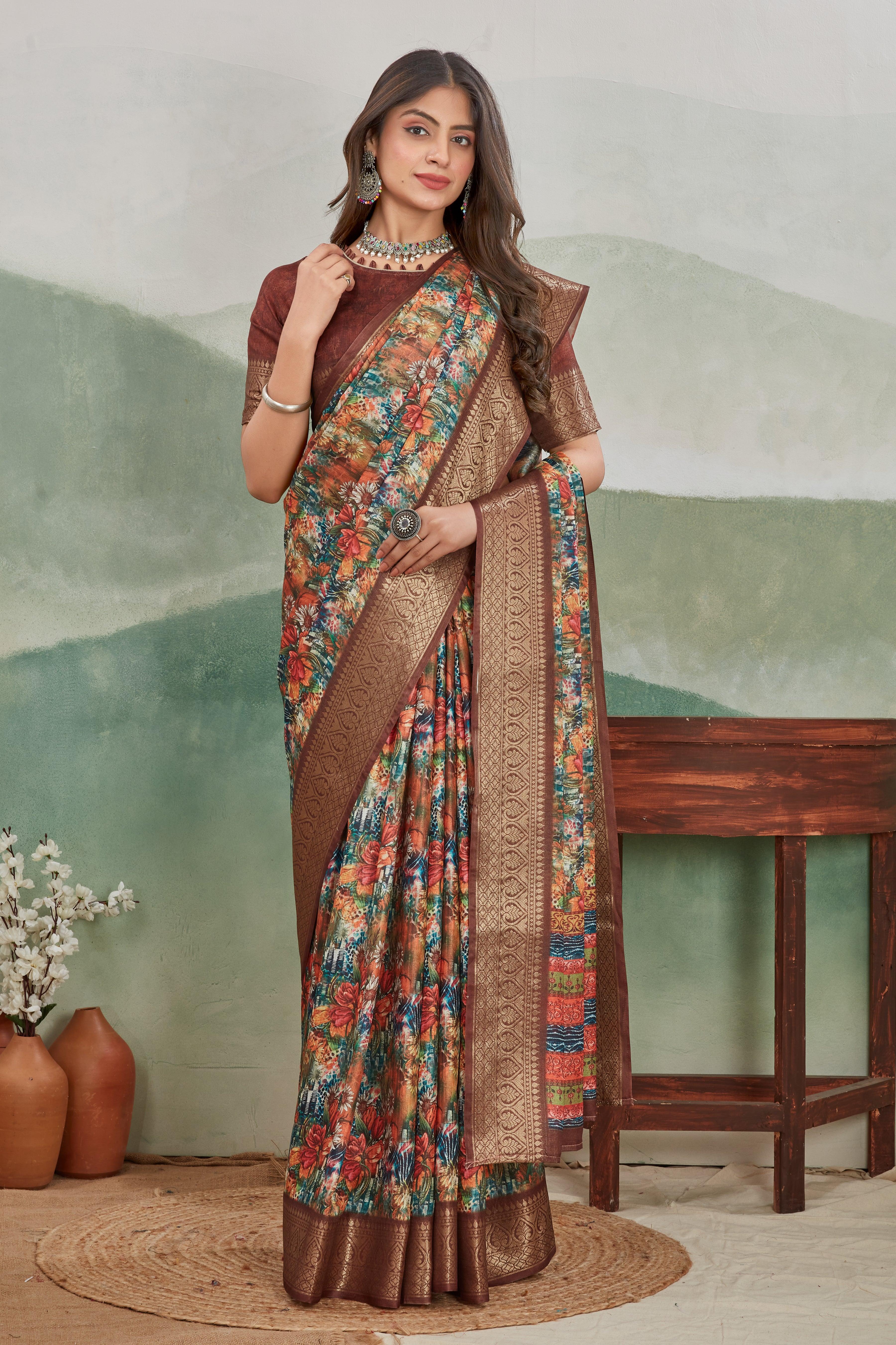 Exclusive Viscose Khaadi Jute Sarees – Soft Silk Elegance Redefined