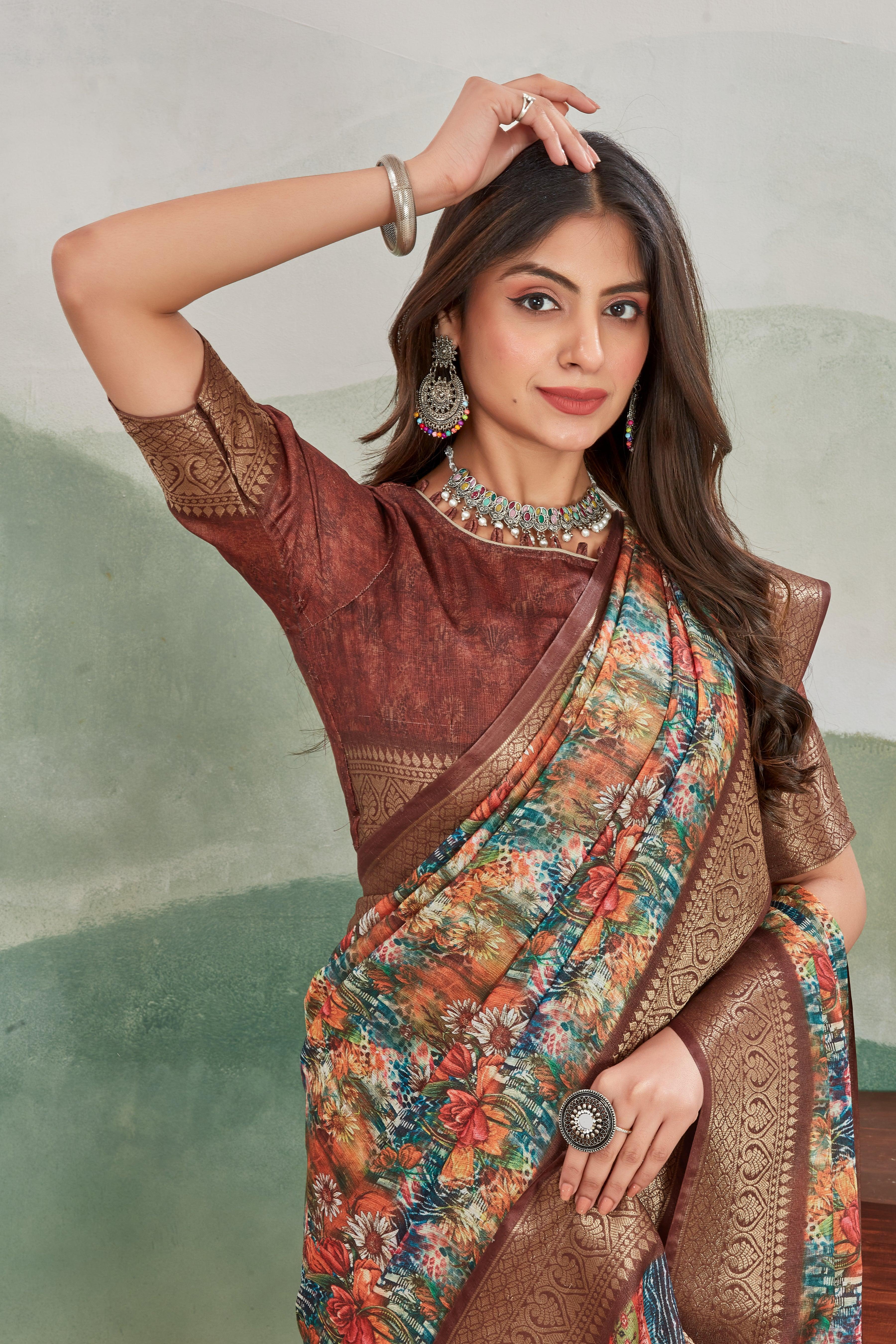 Exclusive Viscose Khaadi Jute Sarees – Soft Silk Elegance Redefined