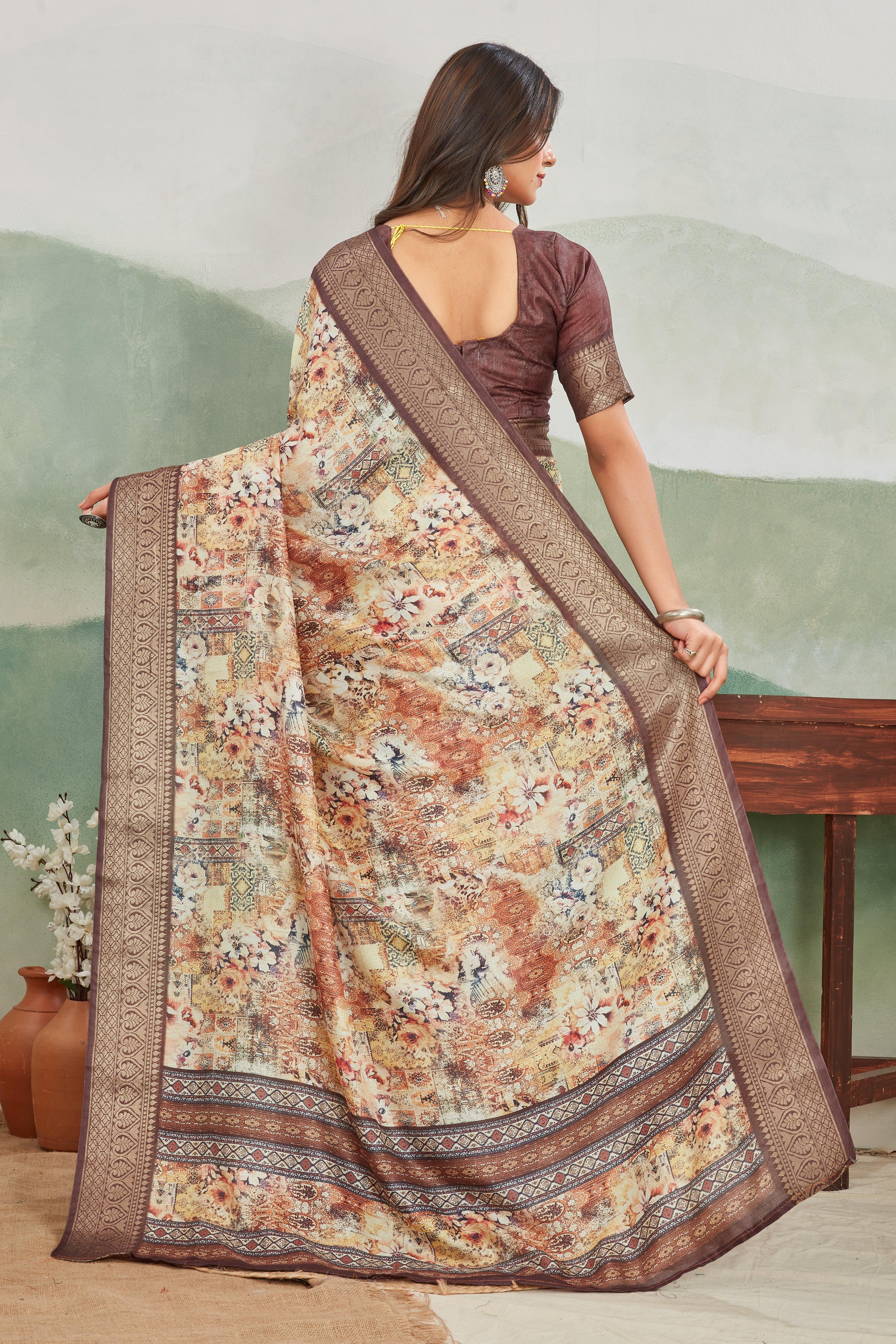 Luxury Viscose Khaadi Jute Soft Silk Sarees – Exclusive Ethnic Wear