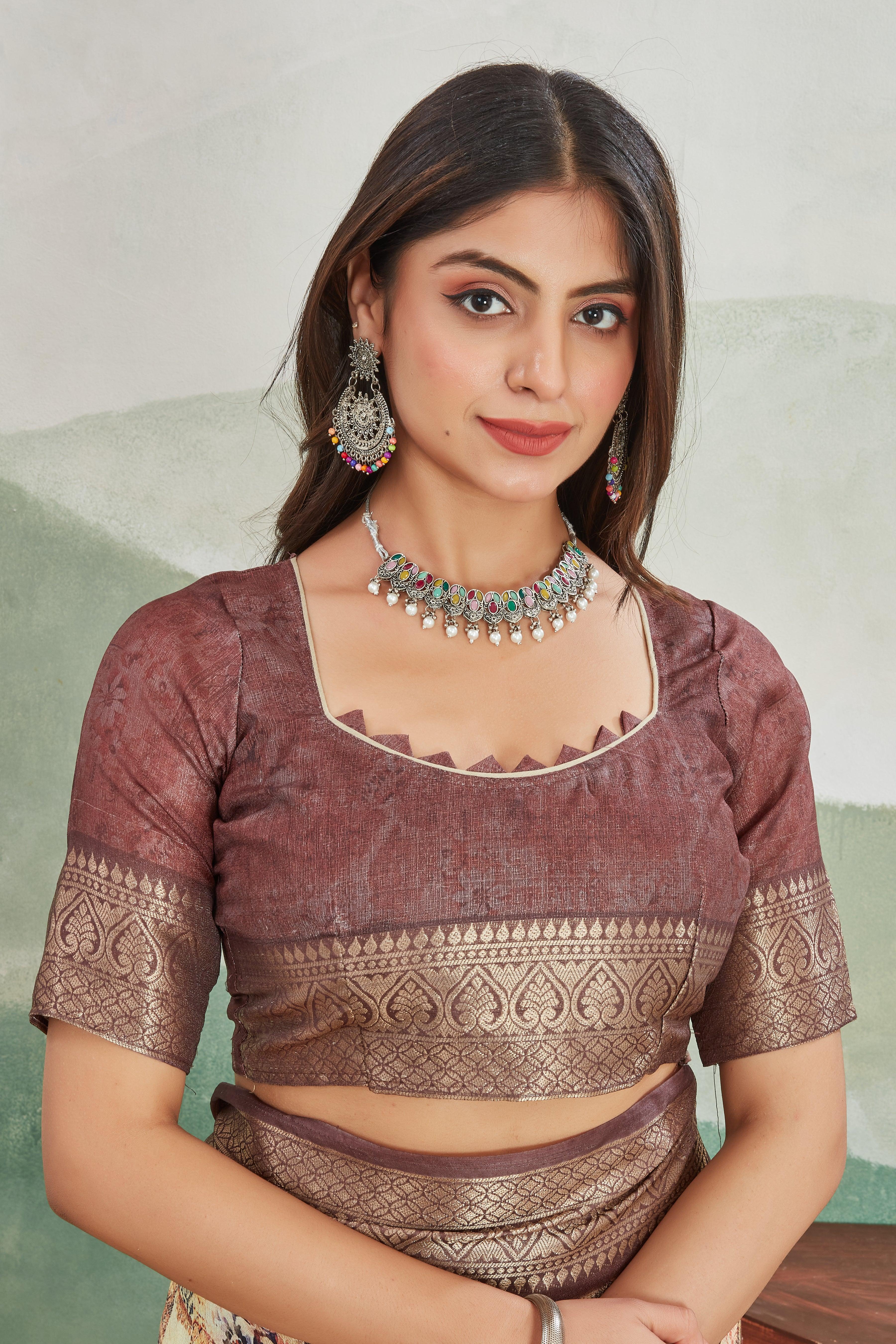 Luxury Viscose Khaadi Jute Soft Silk Sarees – Exclusive Ethnic Wear