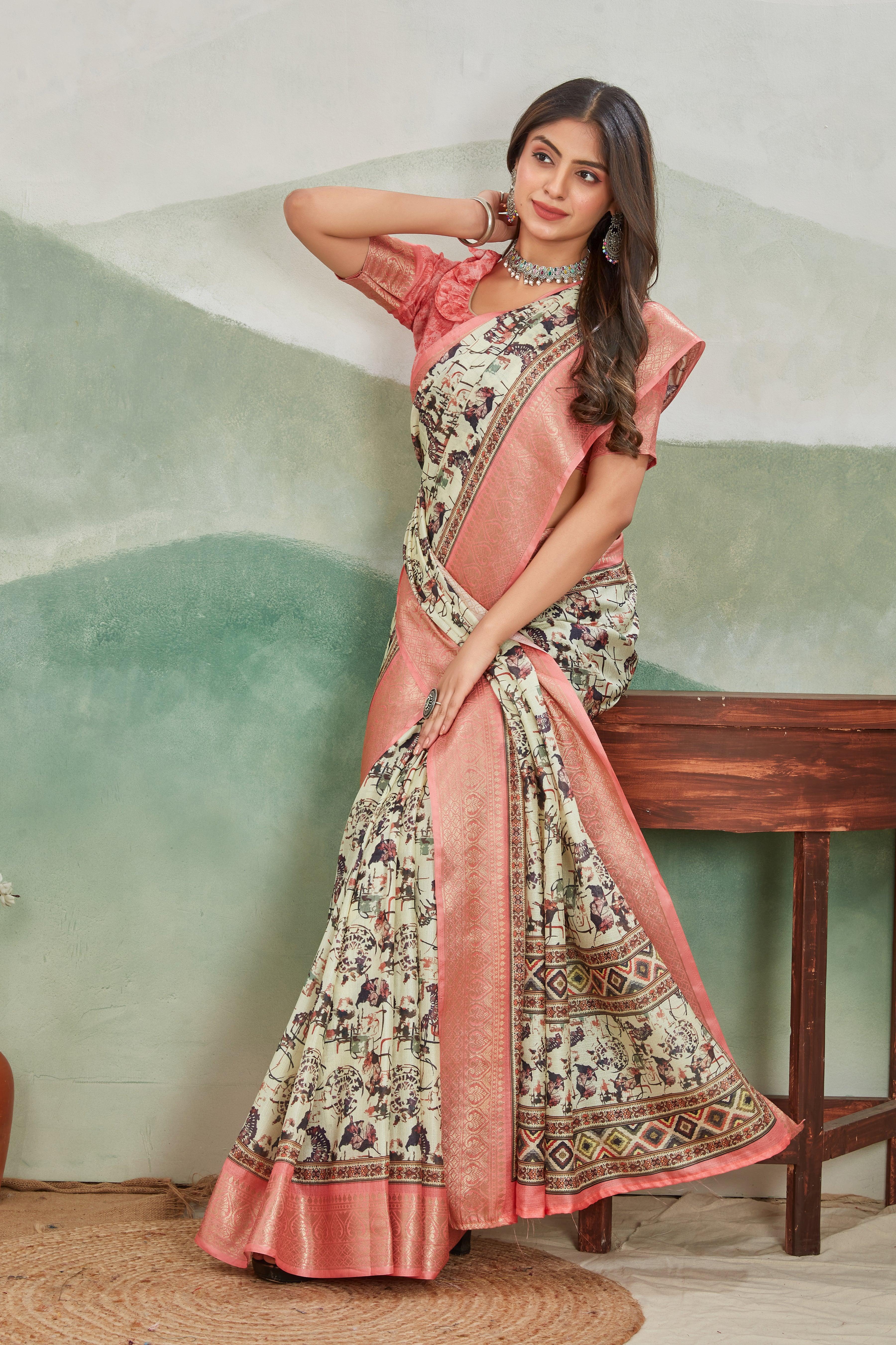 Exclusive Viscose Khaadi Jute Soft Silk Sarees Online – Premium Quality