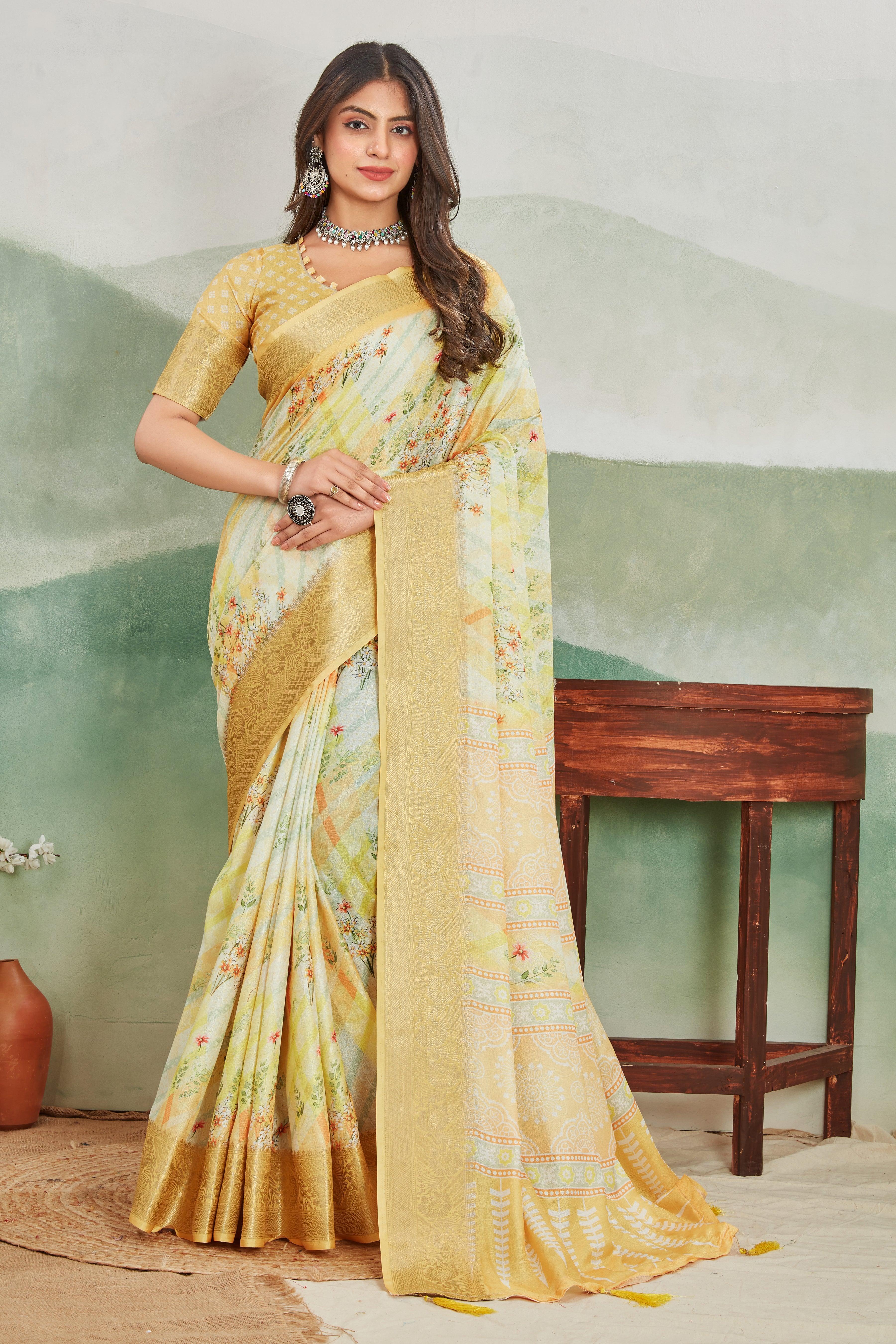 Handcrafted Viscose Khaadi Jute Soft Silk Sarees – Timeless Style