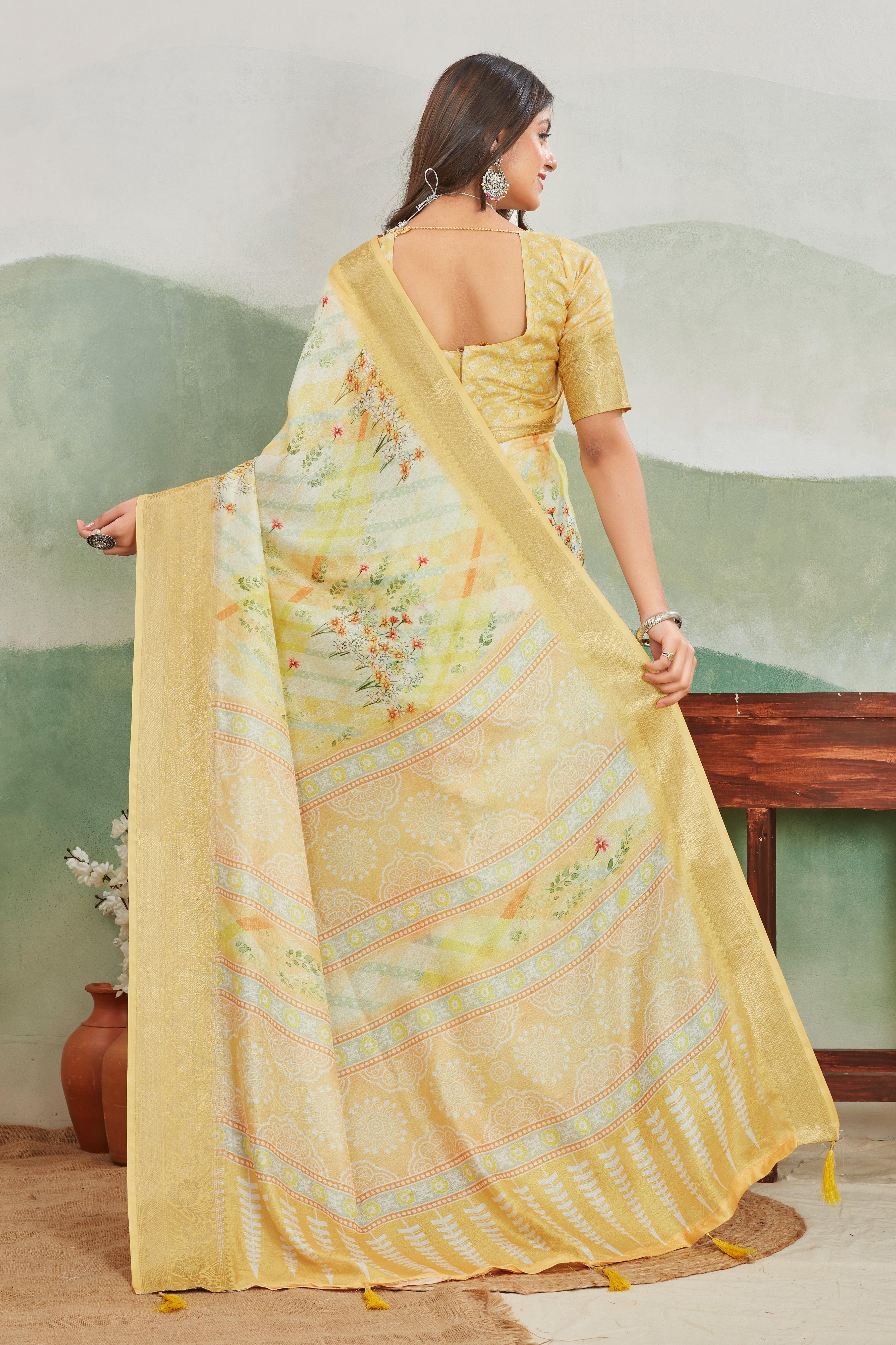 Handcrafted Viscose Khaadi Jute Soft Silk Sarees – Timeless Style