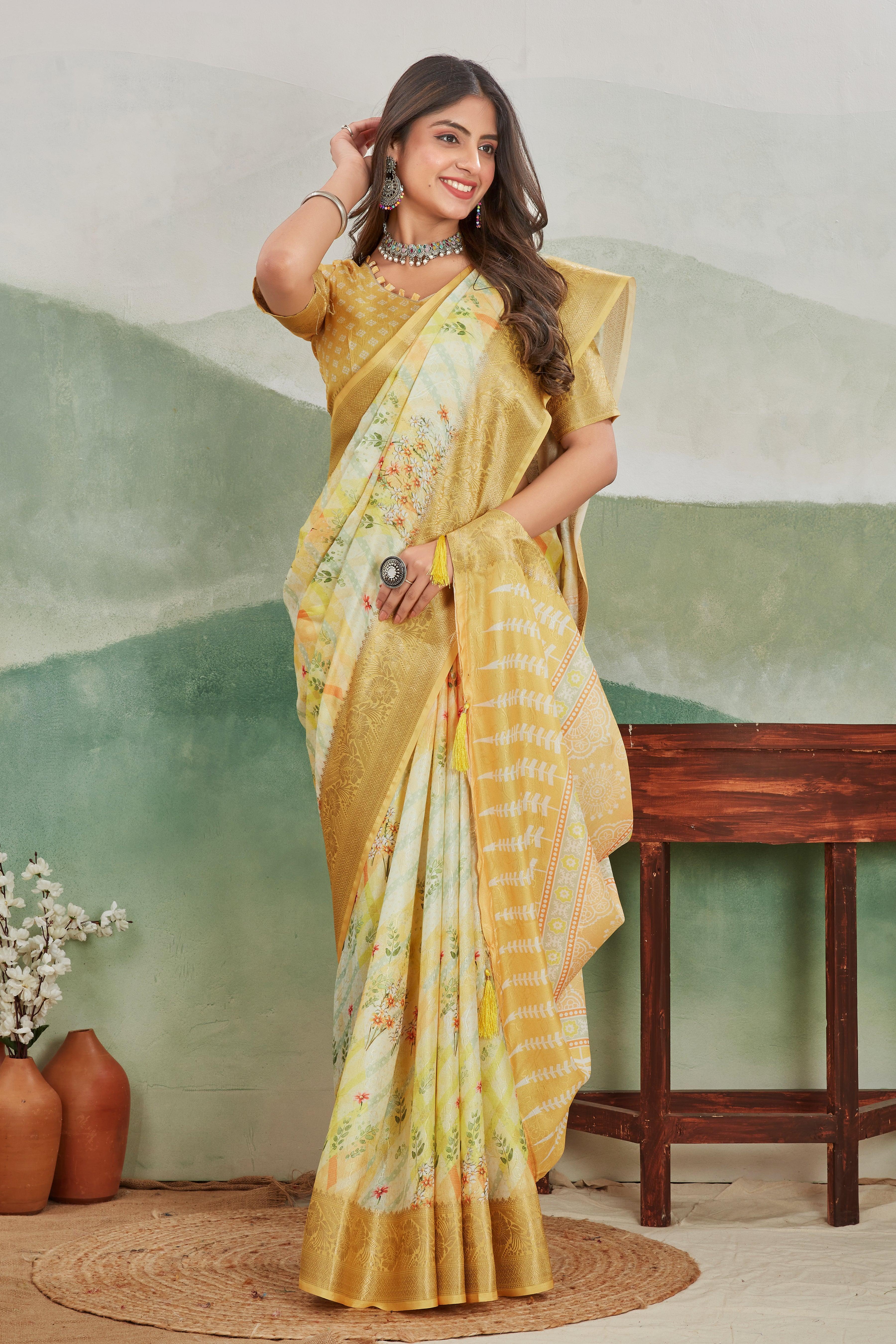 Handcrafted Viscose Khaadi Jute Soft Silk Sarees – Timeless Style