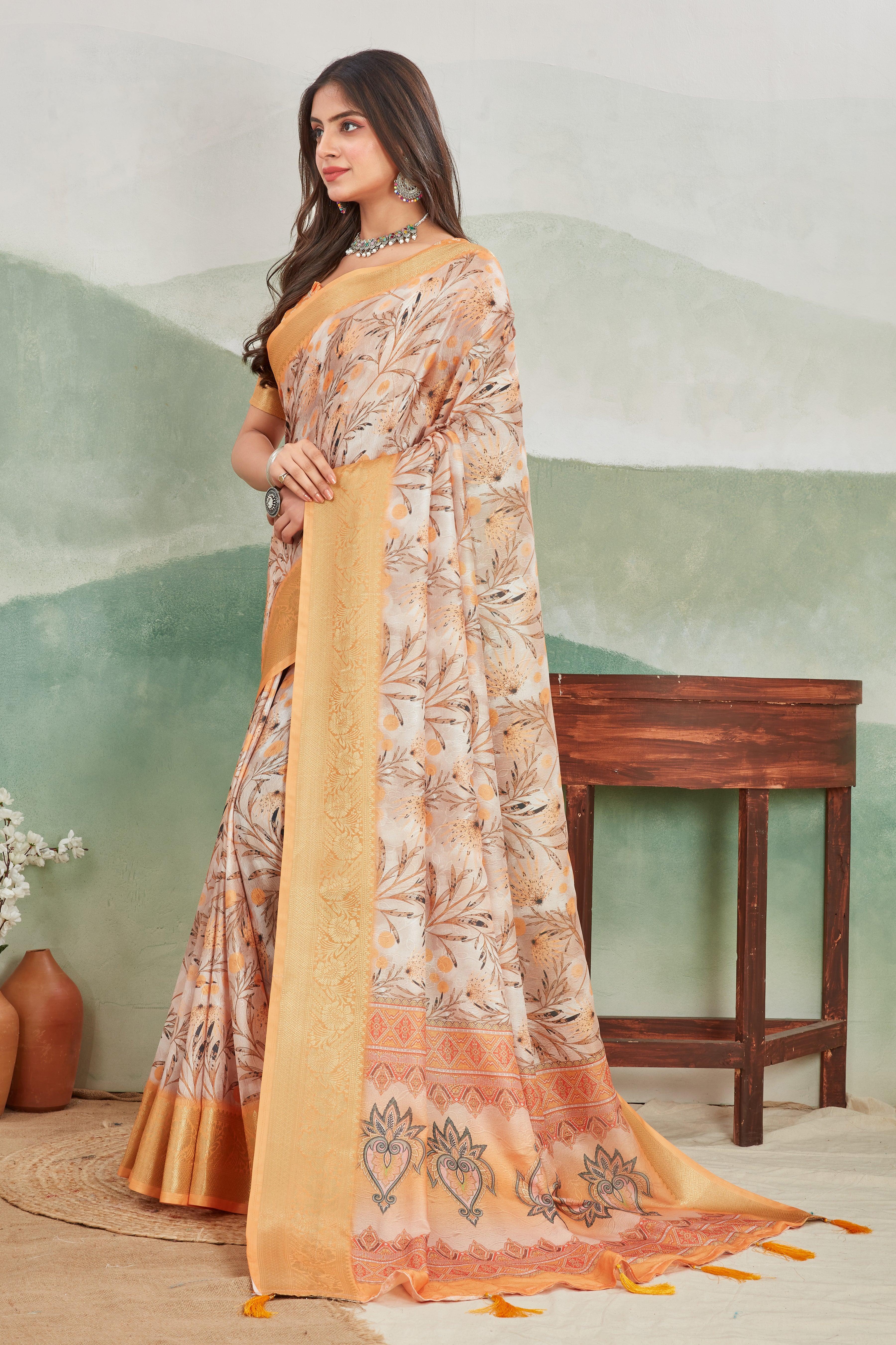 Viscose Khaadi Jute Soft Silk Sarees – Graceful Attire for Women